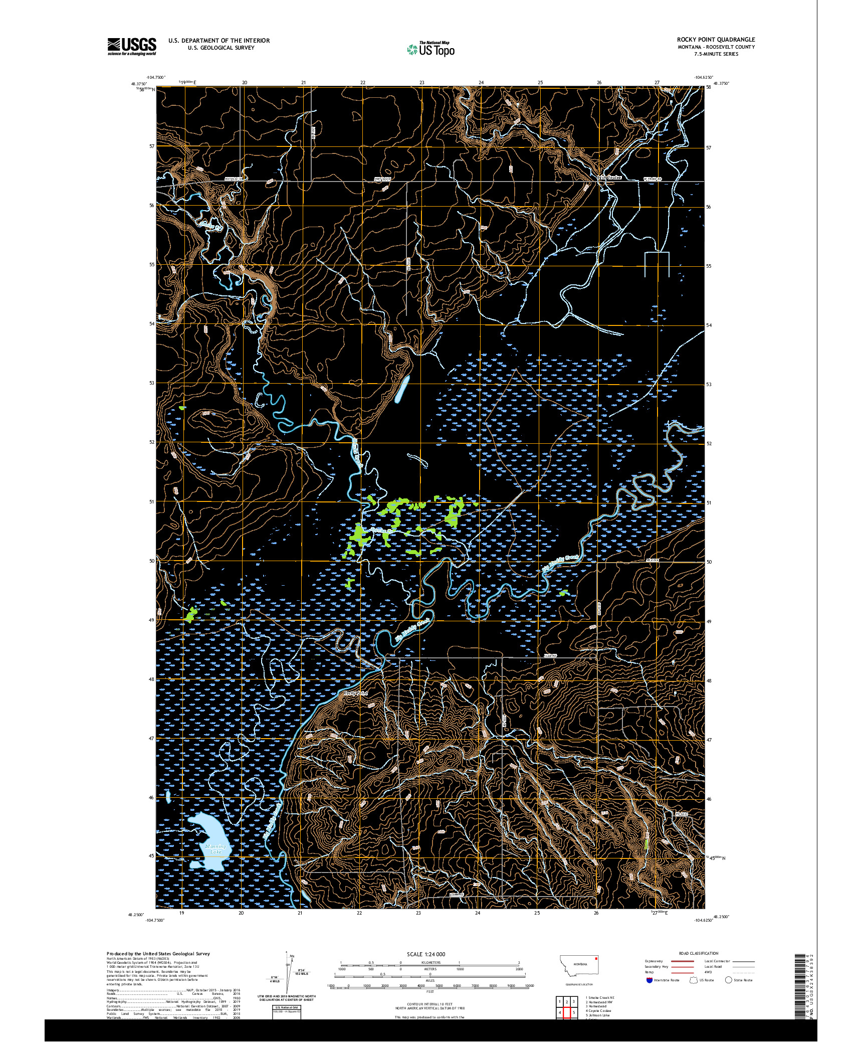 USGS US TOPO 7.5-MINUTE MAP FOR ROCKY POINT, MT 2020