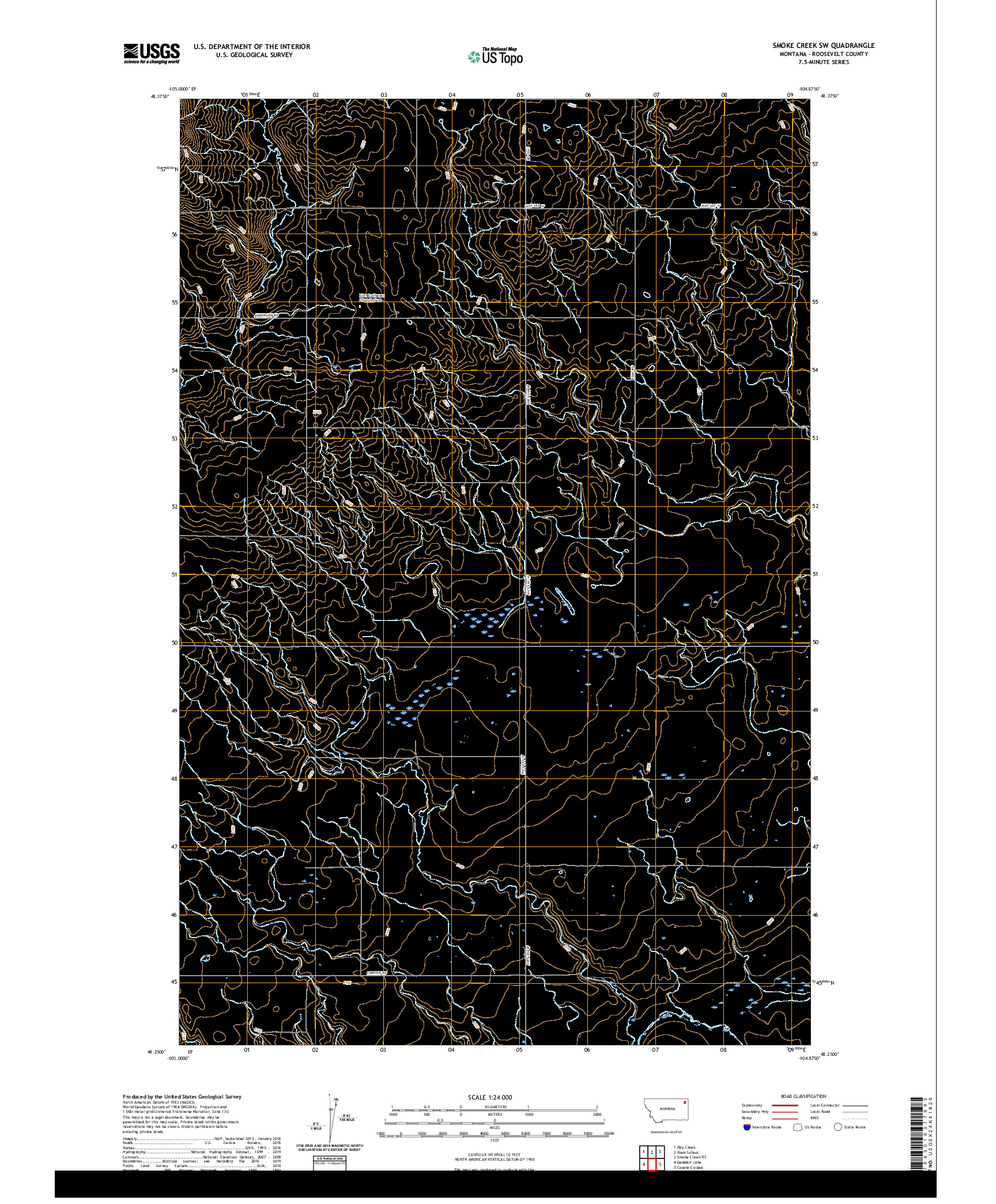 USGS US TOPO 7.5-MINUTE MAP FOR SMOKE CREEK SW, MT 2020