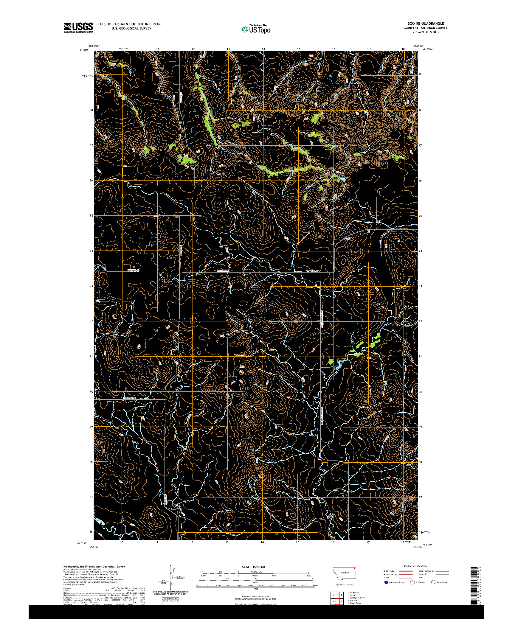 USGS US TOPO 7.5-MINUTE MAP FOR SOO NE, MT 2020