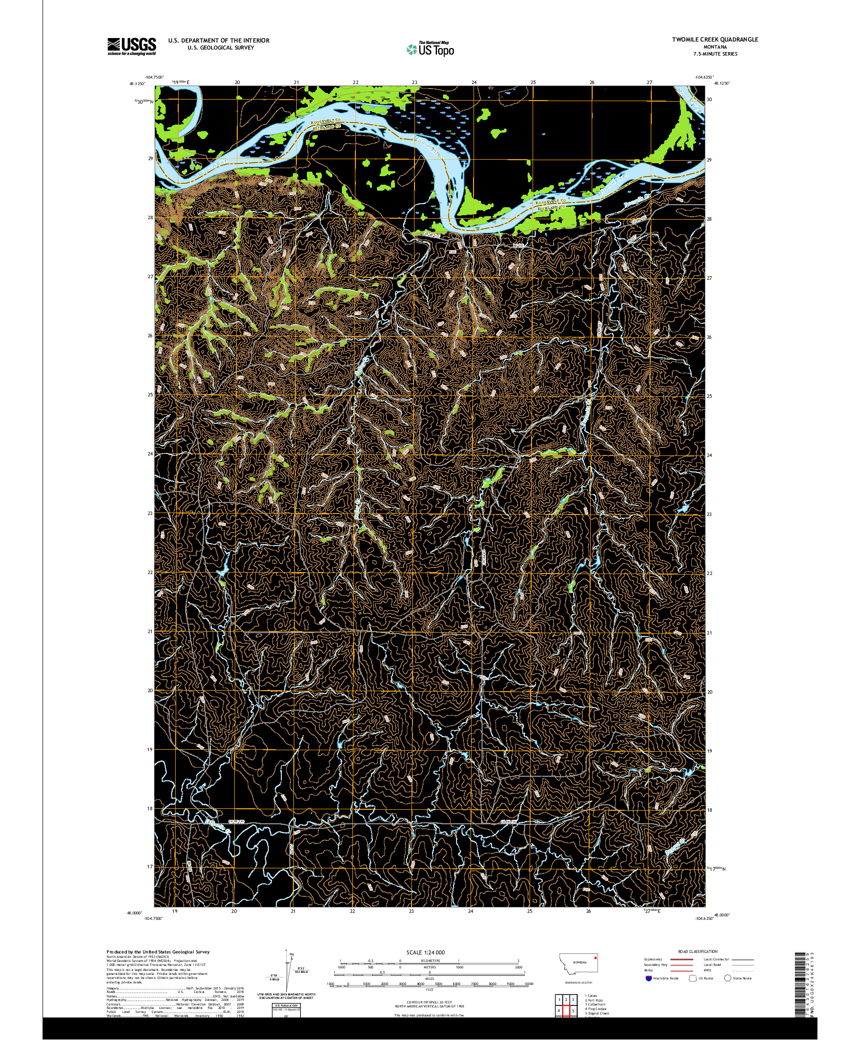 USGS US TOPO 7.5-MINUTE MAP FOR TWOMILE CREEK, MT 2020