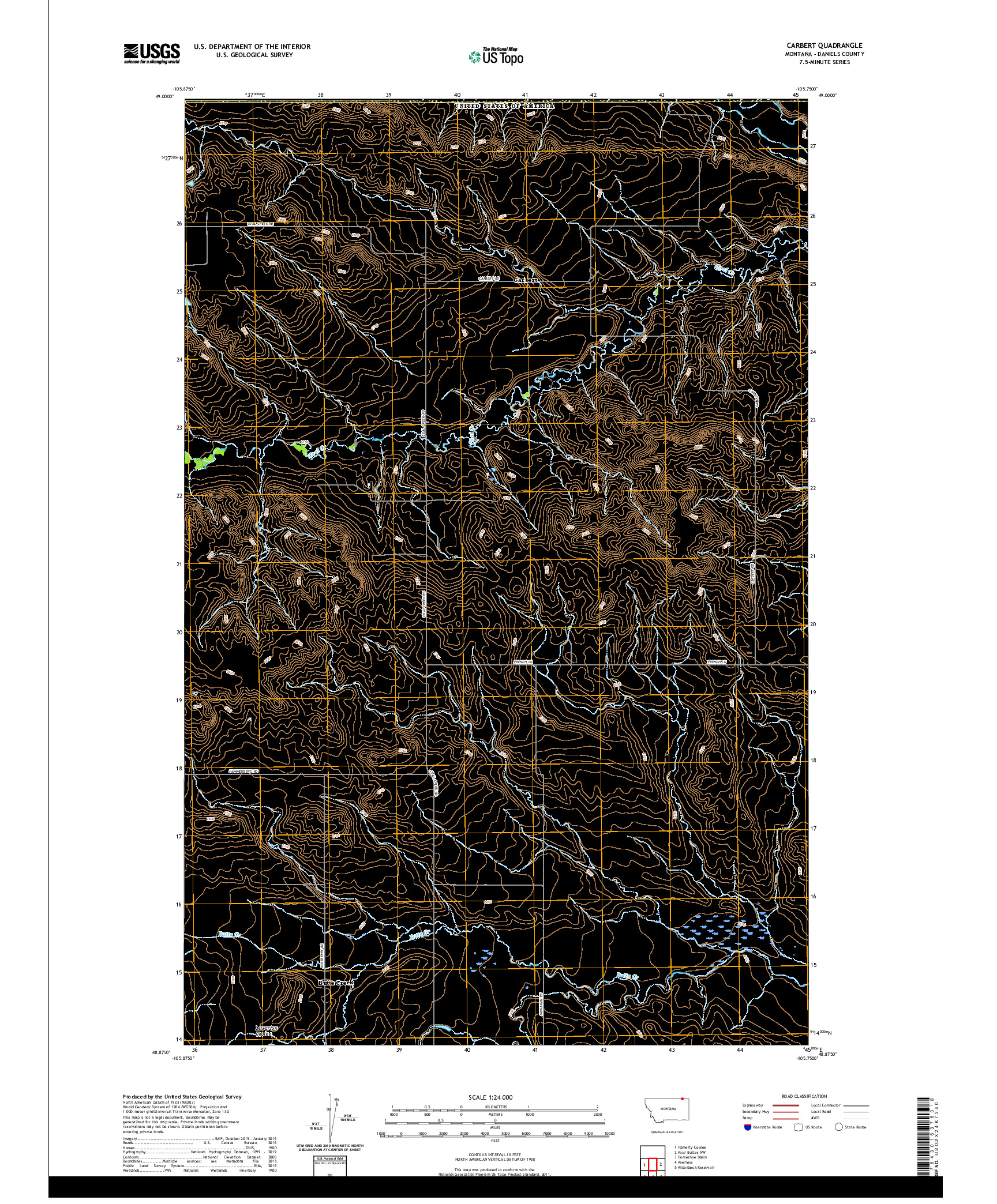 USGS US TOPO 7.5-MINUTE MAP FOR CARBERT, MT,SK 2020
