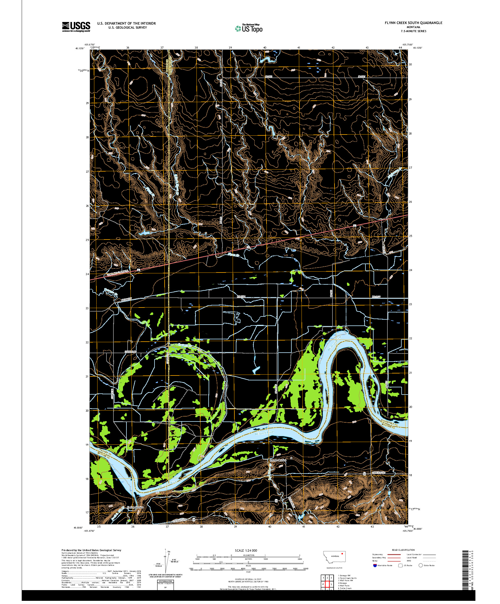 USGS US TOPO 7.5-MINUTE MAP FOR FLYNN CREEK SOUTH, MT 2020