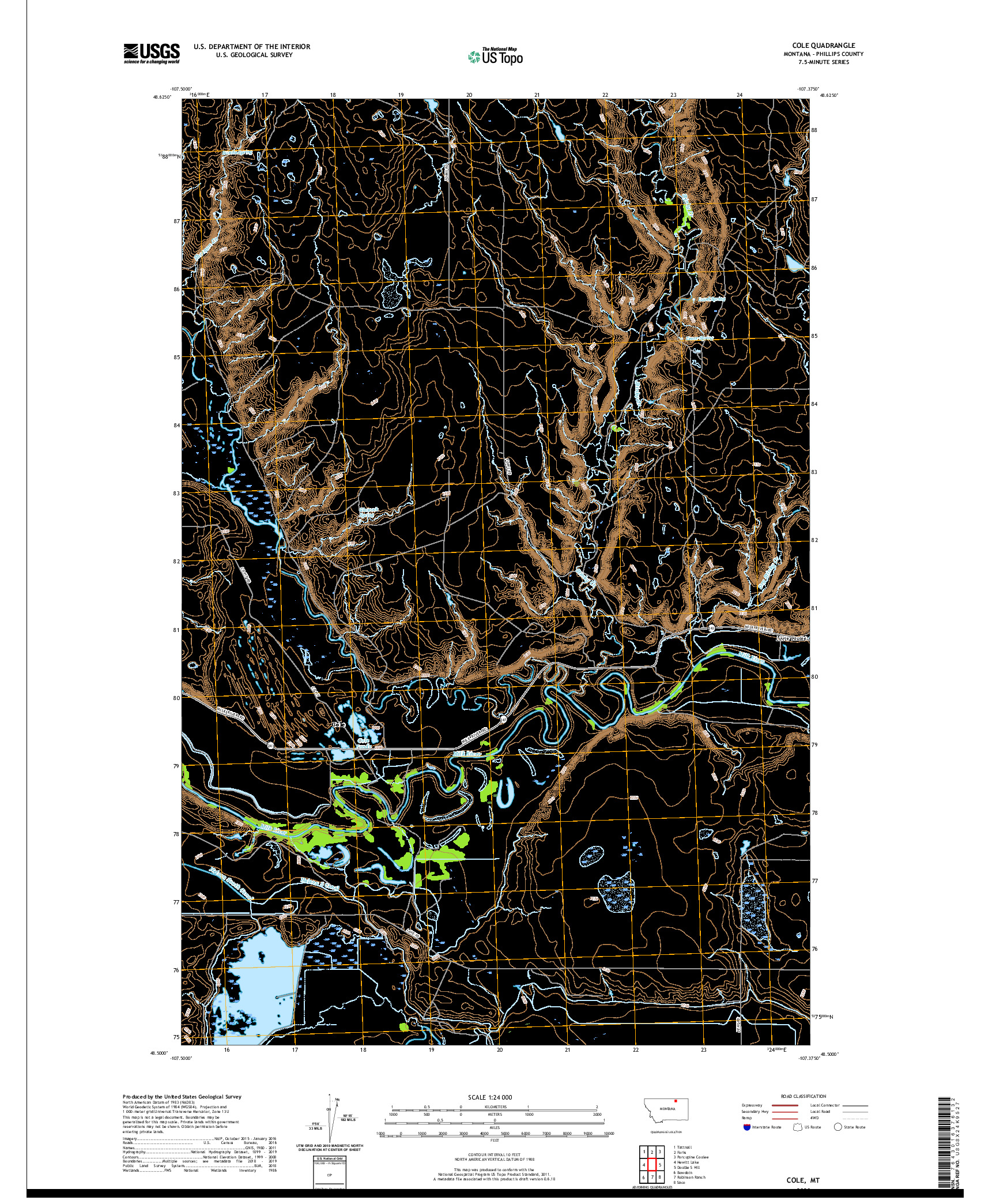 USGS US TOPO 7.5-MINUTE MAP FOR COLE, MT 2020