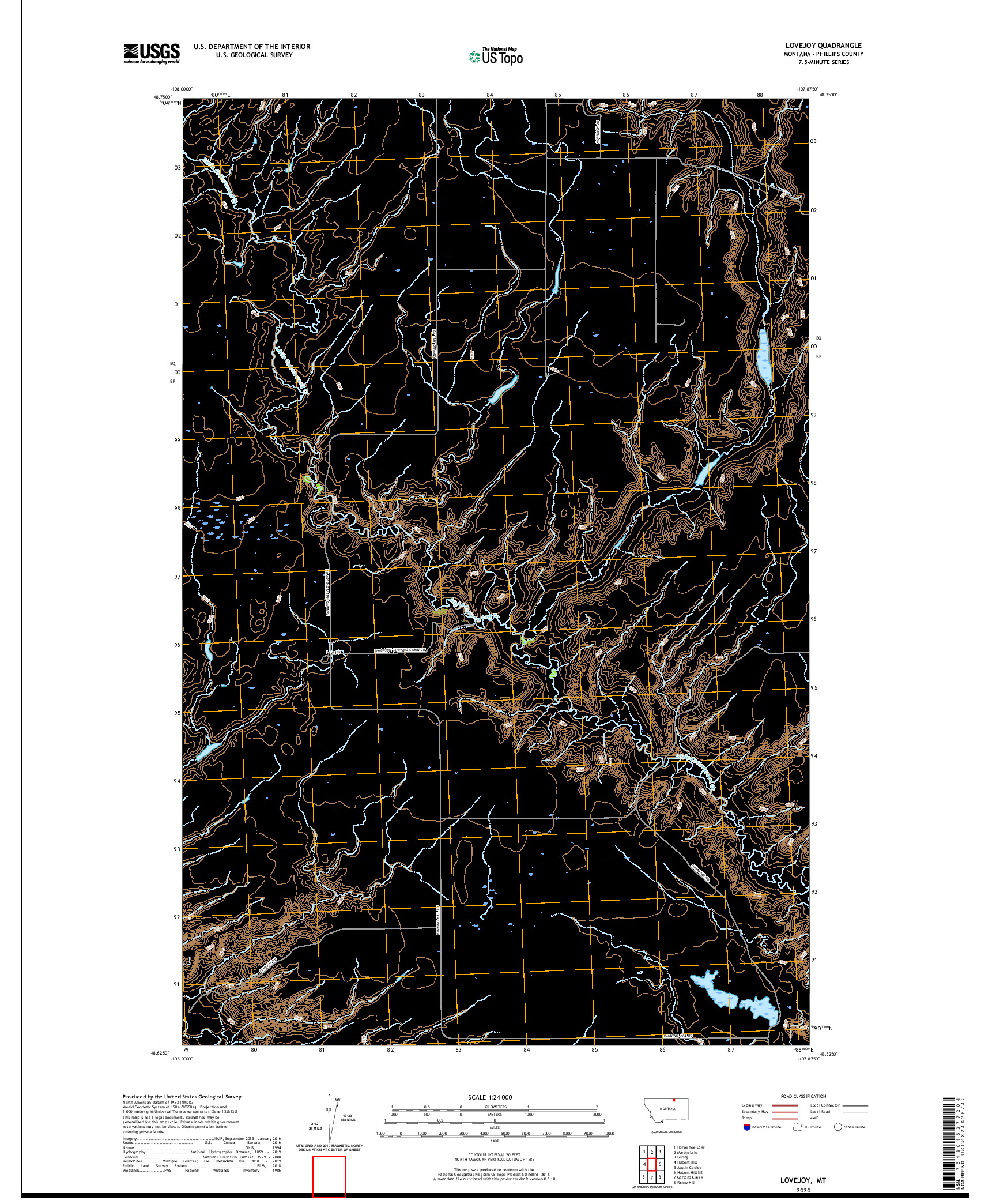 USGS US TOPO 7.5-MINUTE MAP FOR LOVEJOY, MT 2020