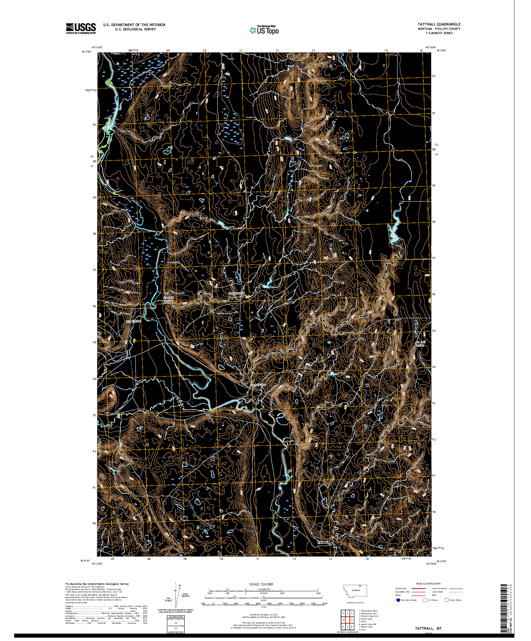 USGS US TOPO 7.5-MINUTE MAP FOR TATTNALL, MT 2020