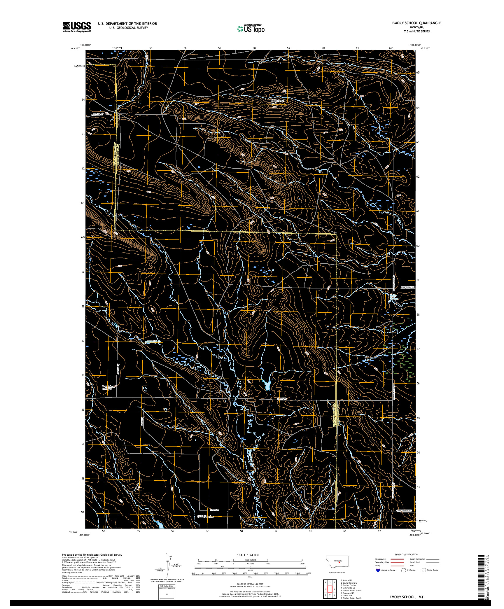 USGS US TOPO 7.5-MINUTE MAP FOR EMORY SCHOOL, MT 2020