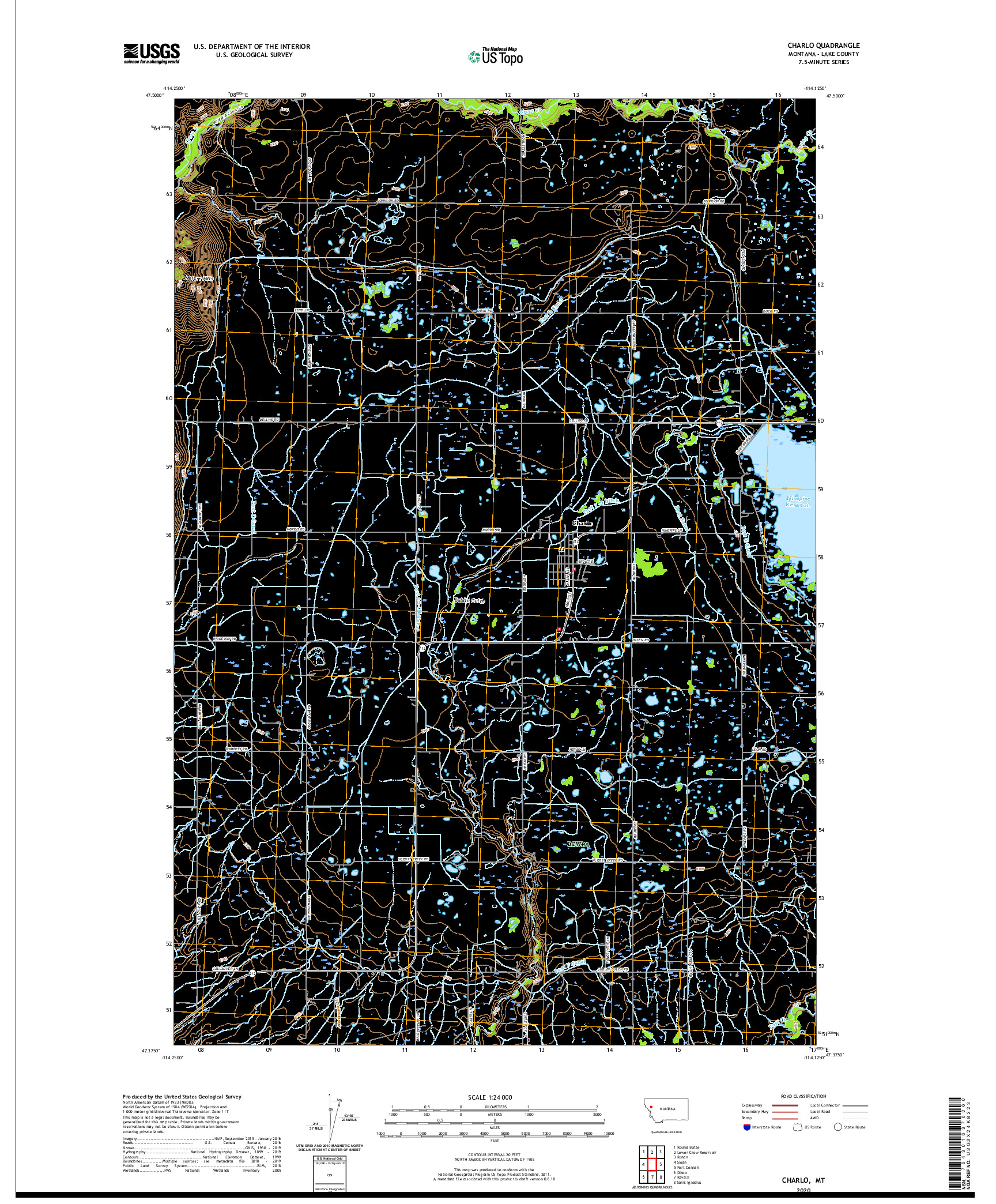 USGS US TOPO 7.5-MINUTE MAP FOR CHARLO, MT 2020