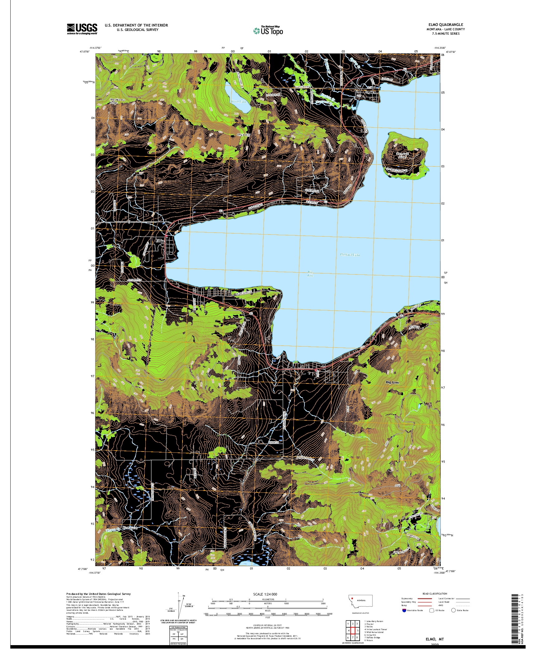 USGS US TOPO 7.5-MINUTE MAP FOR ELMO, MT 2020