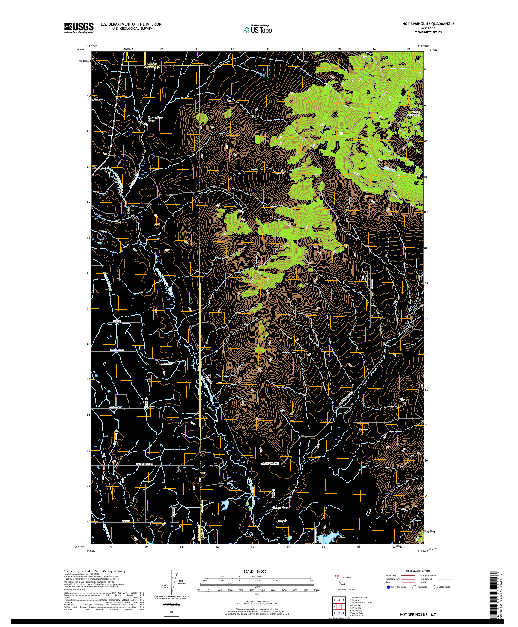 USGS US TOPO 7.5-MINUTE MAP FOR HOT SPRINGS NE, MT 2020