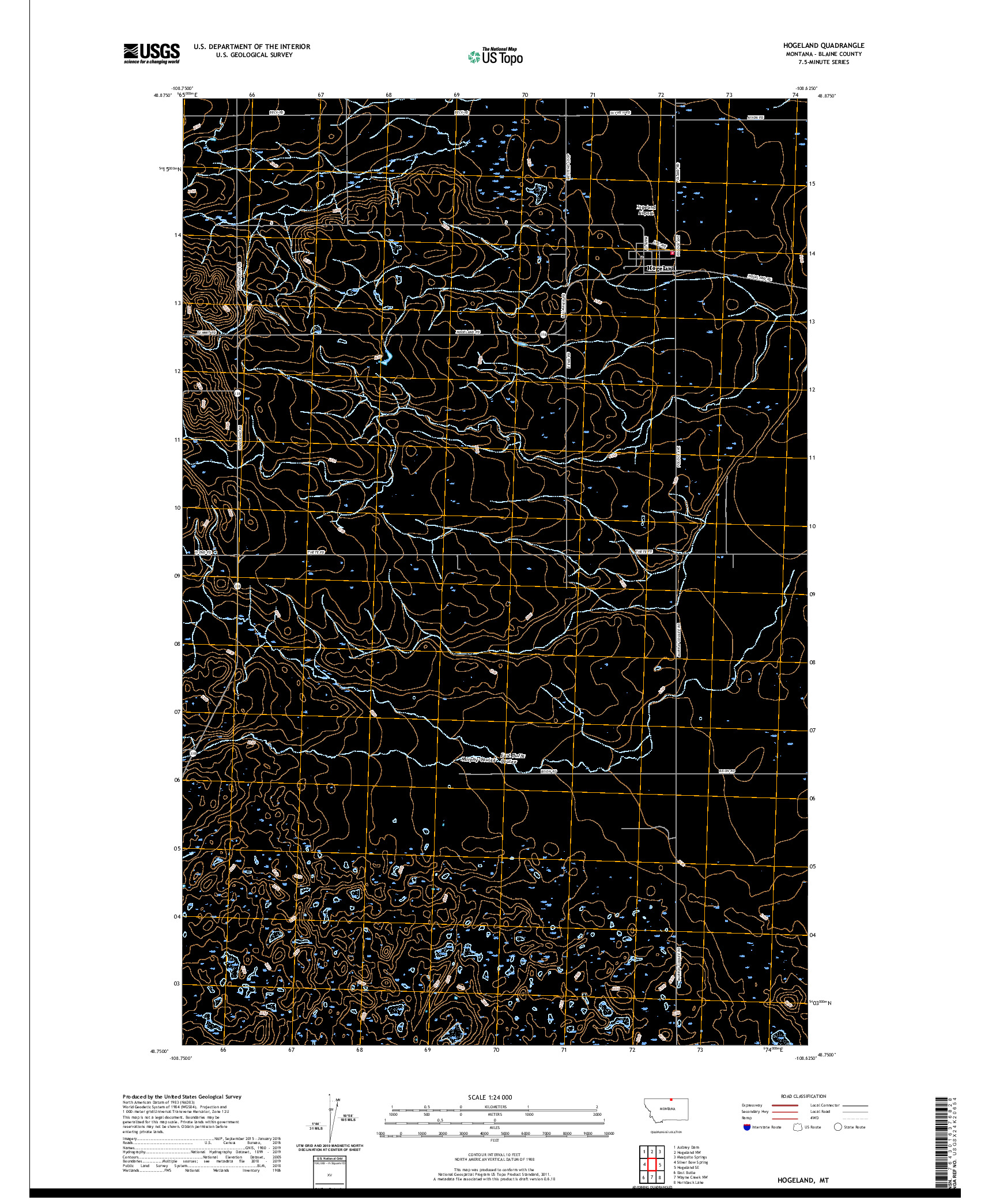 USGS US TOPO 7.5-MINUTE MAP FOR HOGELAND, MT 2020
