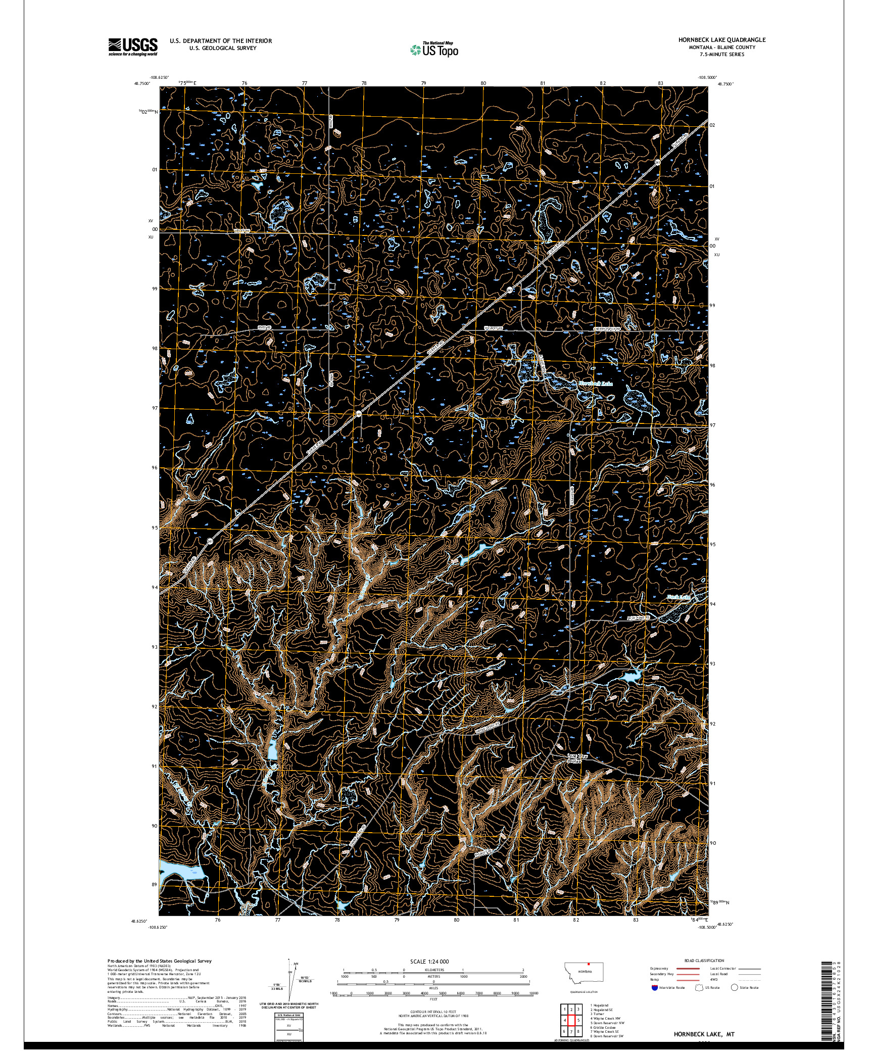USGS US TOPO 7.5-MINUTE MAP FOR HORNBECK LAKE, MT 2020