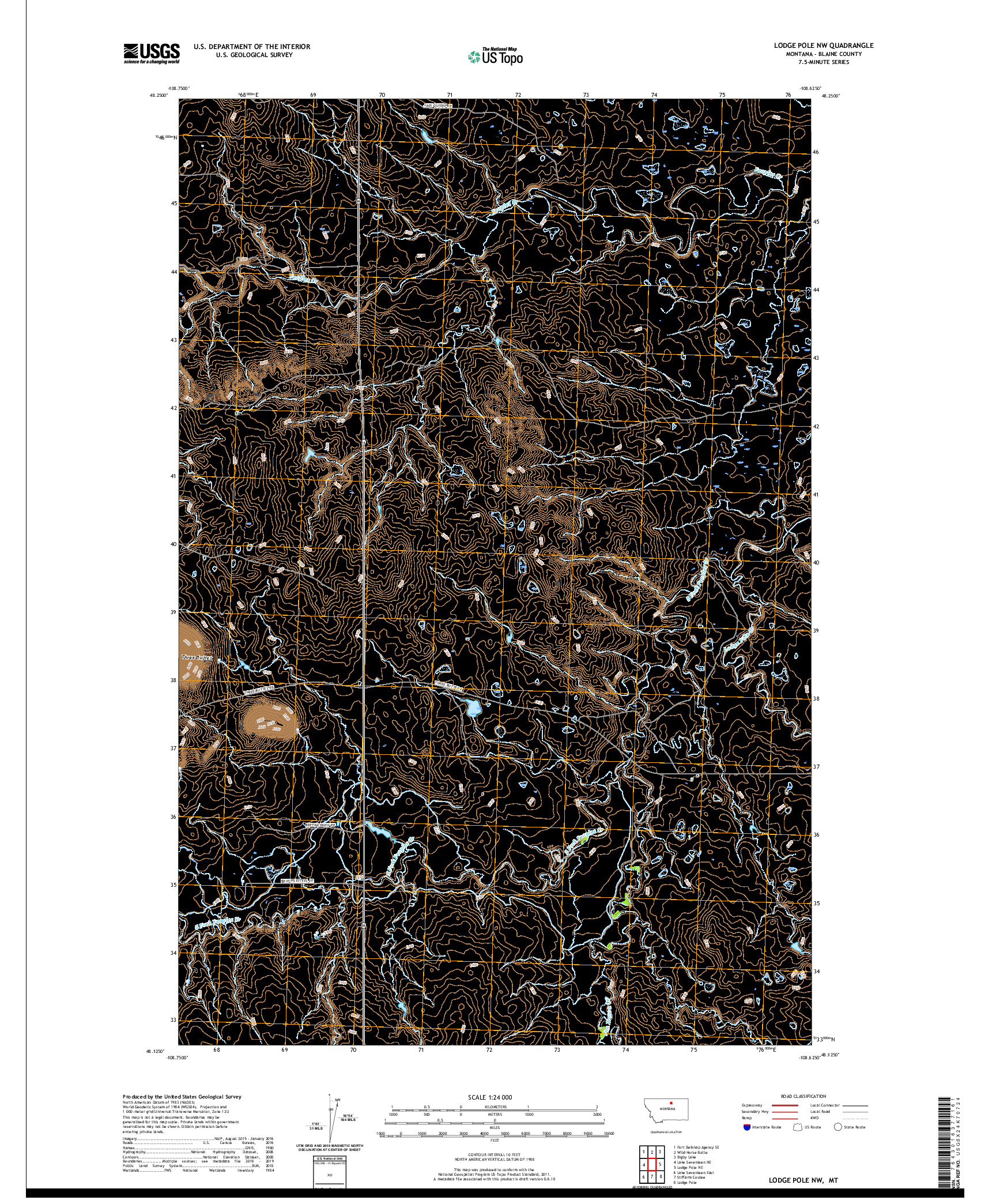 USGS US TOPO 7.5-MINUTE MAP FOR LODGE POLE NW, MT 2020