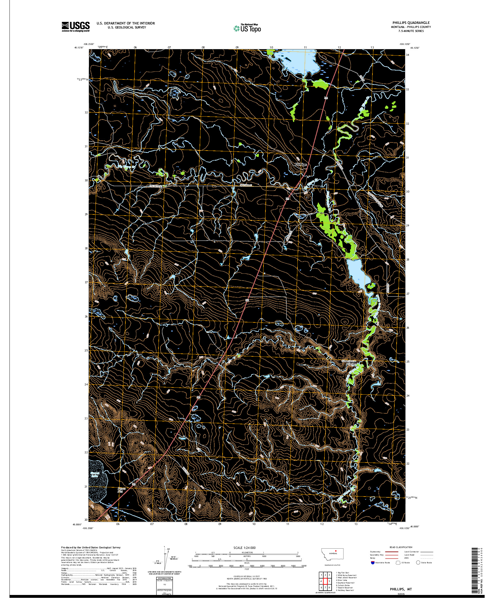 USGS US TOPO 7.5-MINUTE MAP FOR PHILLIPS, MT 2020