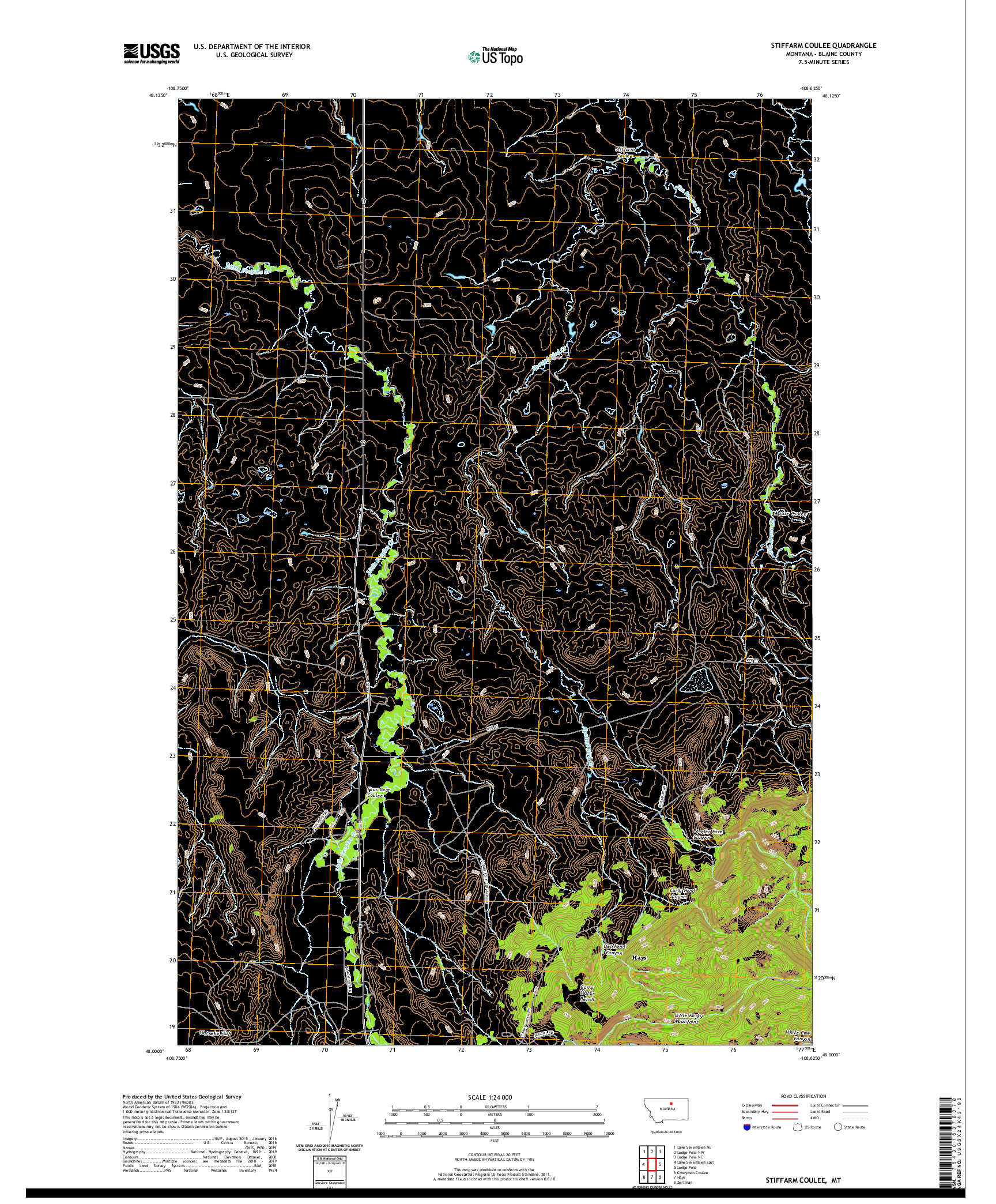 USGS US TOPO 7.5-MINUTE MAP FOR STIFFARM COULEE, MT 2020