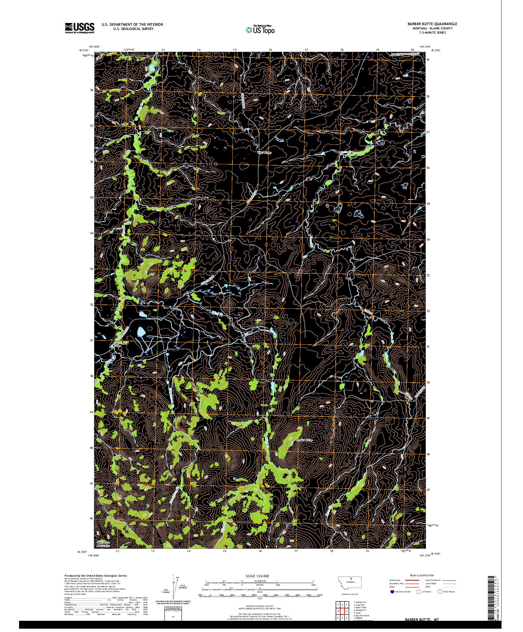 USGS US TOPO 7.5-MINUTE MAP FOR BARBER BUTTE, MT 2020