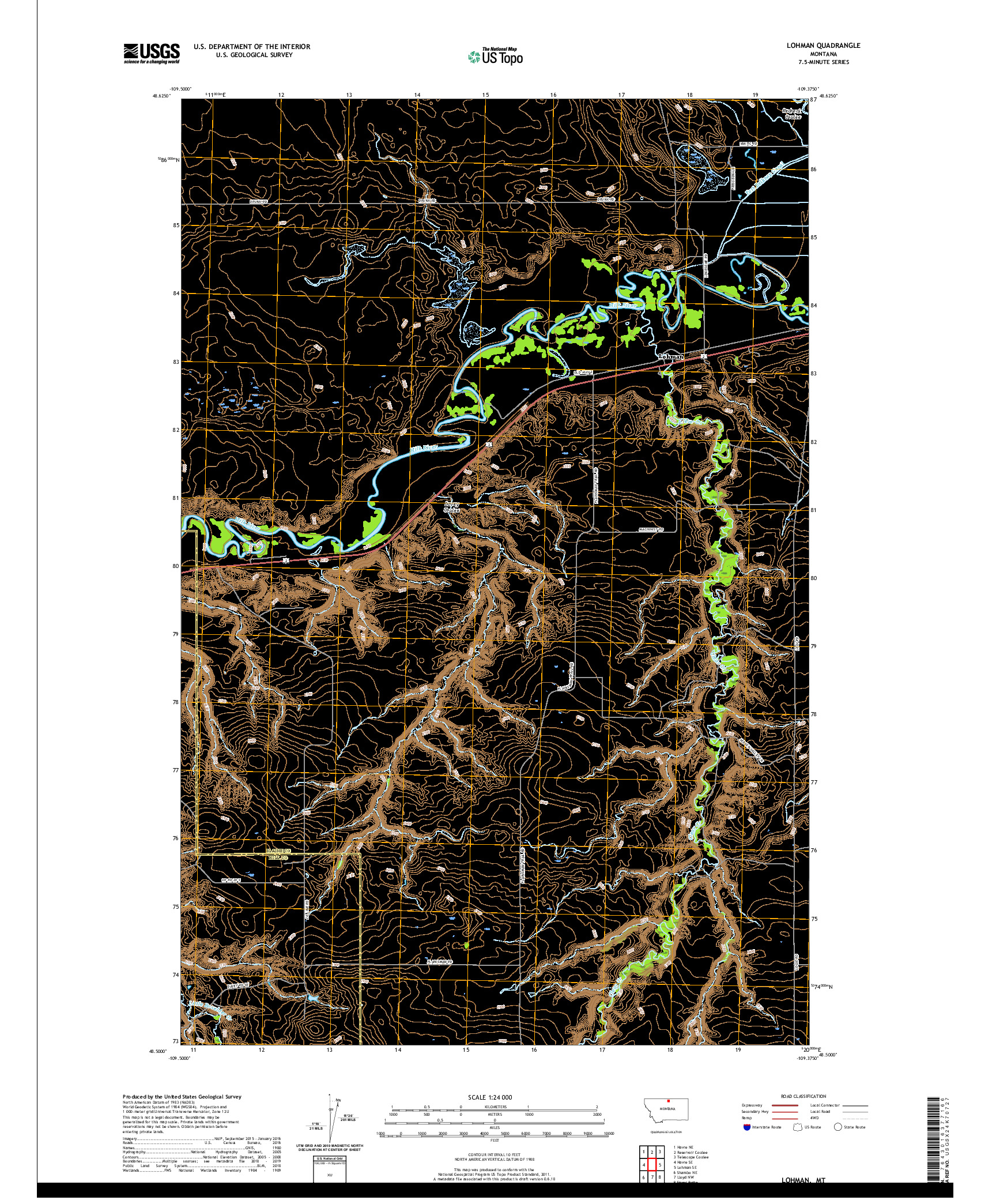 USGS US TOPO 7.5-MINUTE MAP FOR LOHMAN, MT 2020