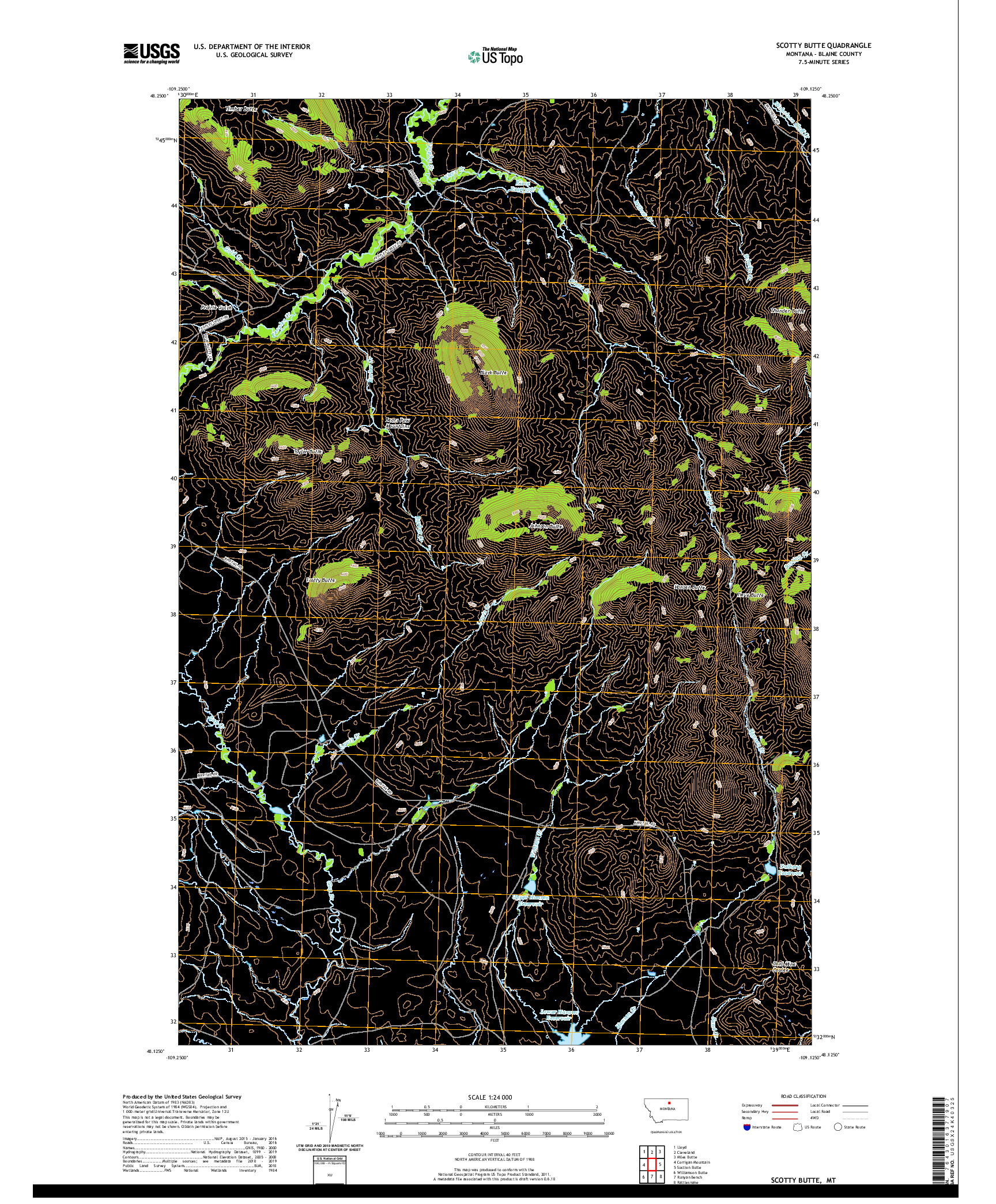 USGS US TOPO 7.5-MINUTE MAP FOR SCOTTY BUTTE, MT 2020