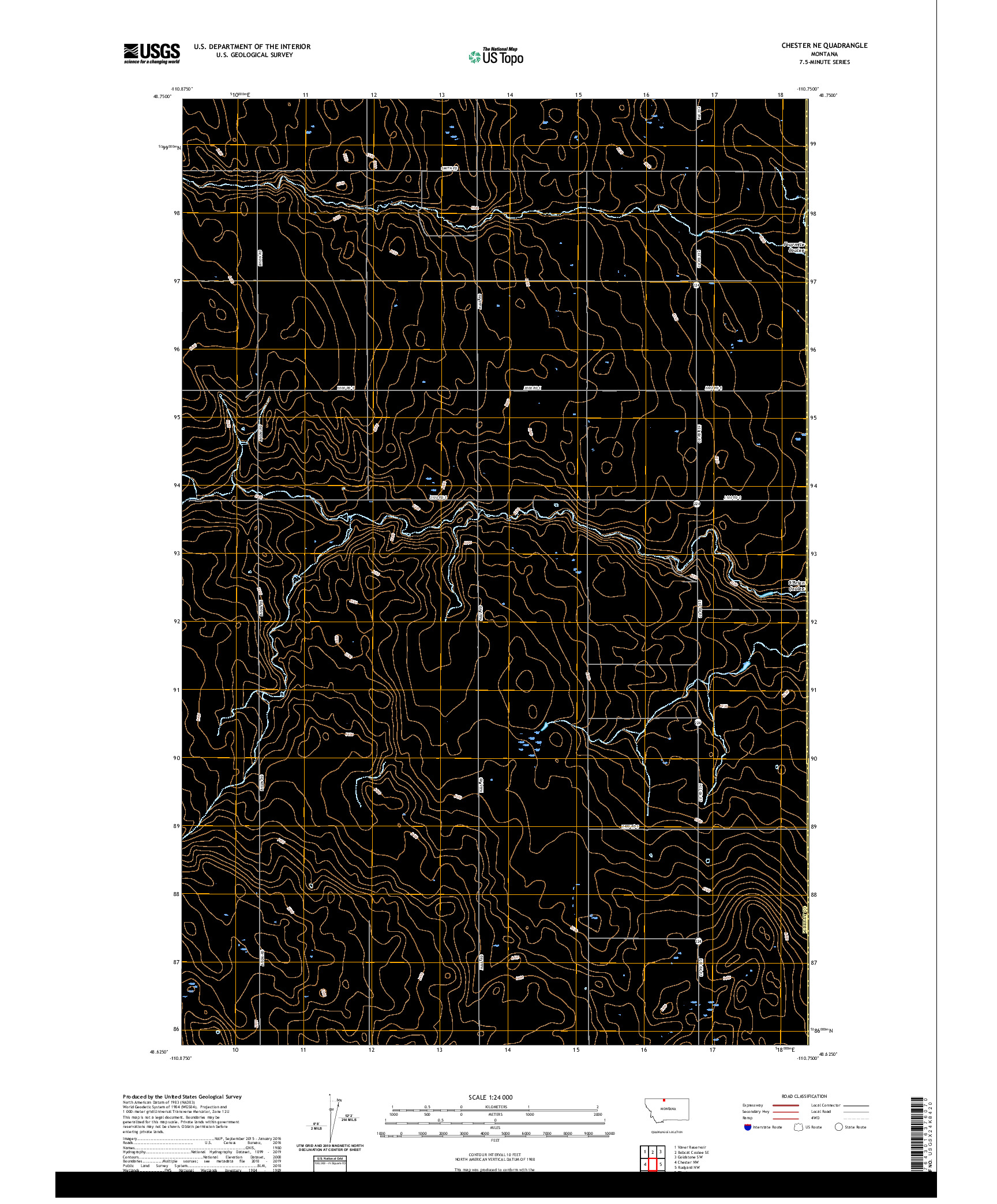 USGS US TOPO 7.5-MINUTE MAP FOR CHESTER NE, MT 2020