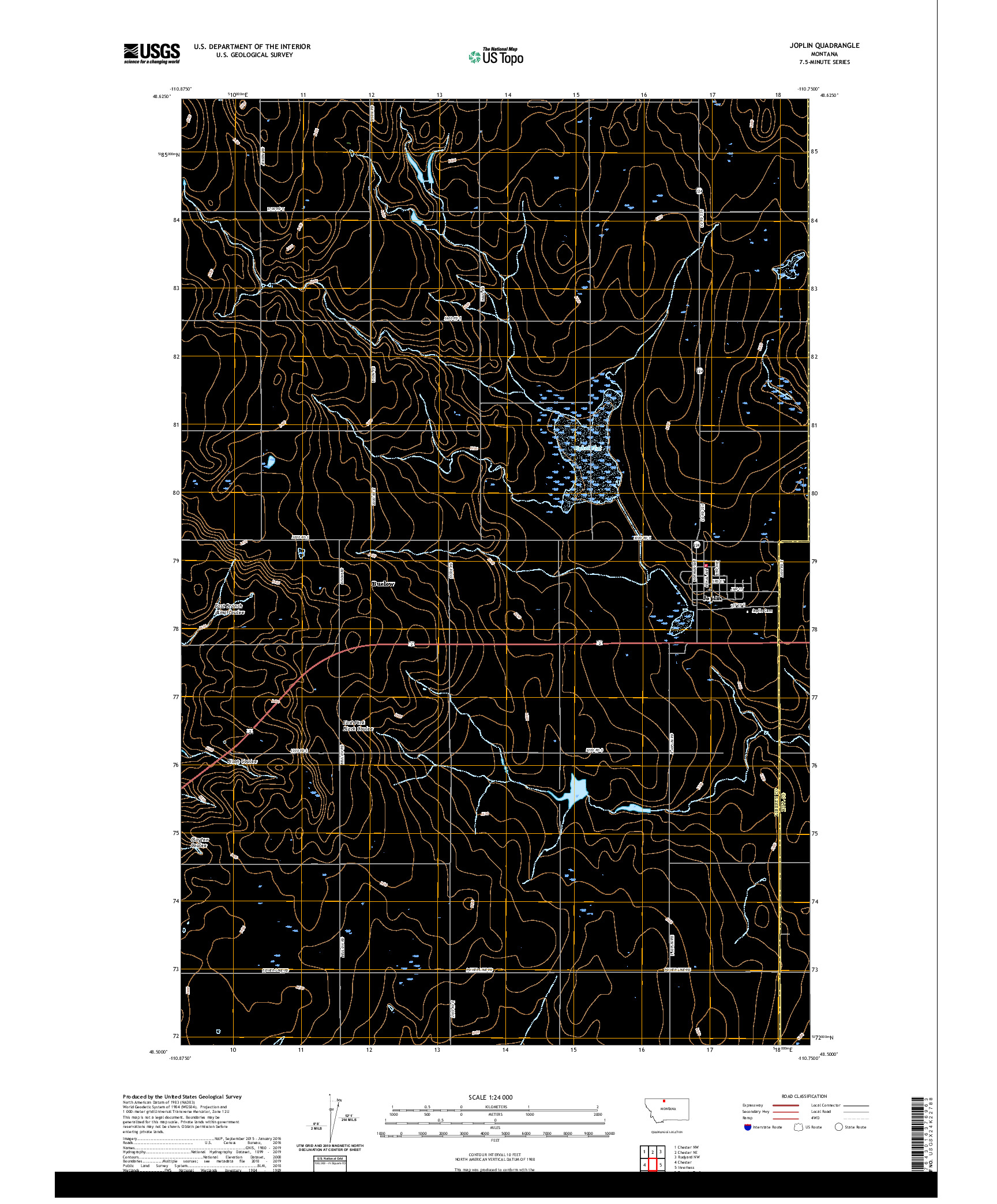 USGS US TOPO 7.5-MINUTE MAP FOR JOPLIN, MT 2020