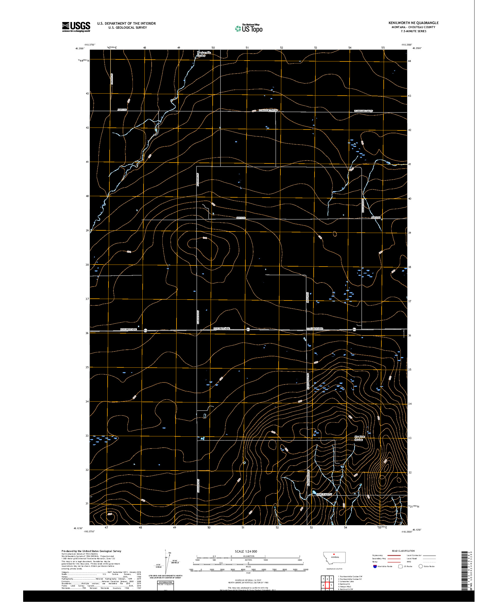 USGS US TOPO 7.5-MINUTE MAP FOR KENILWORTH NE, MT 2020