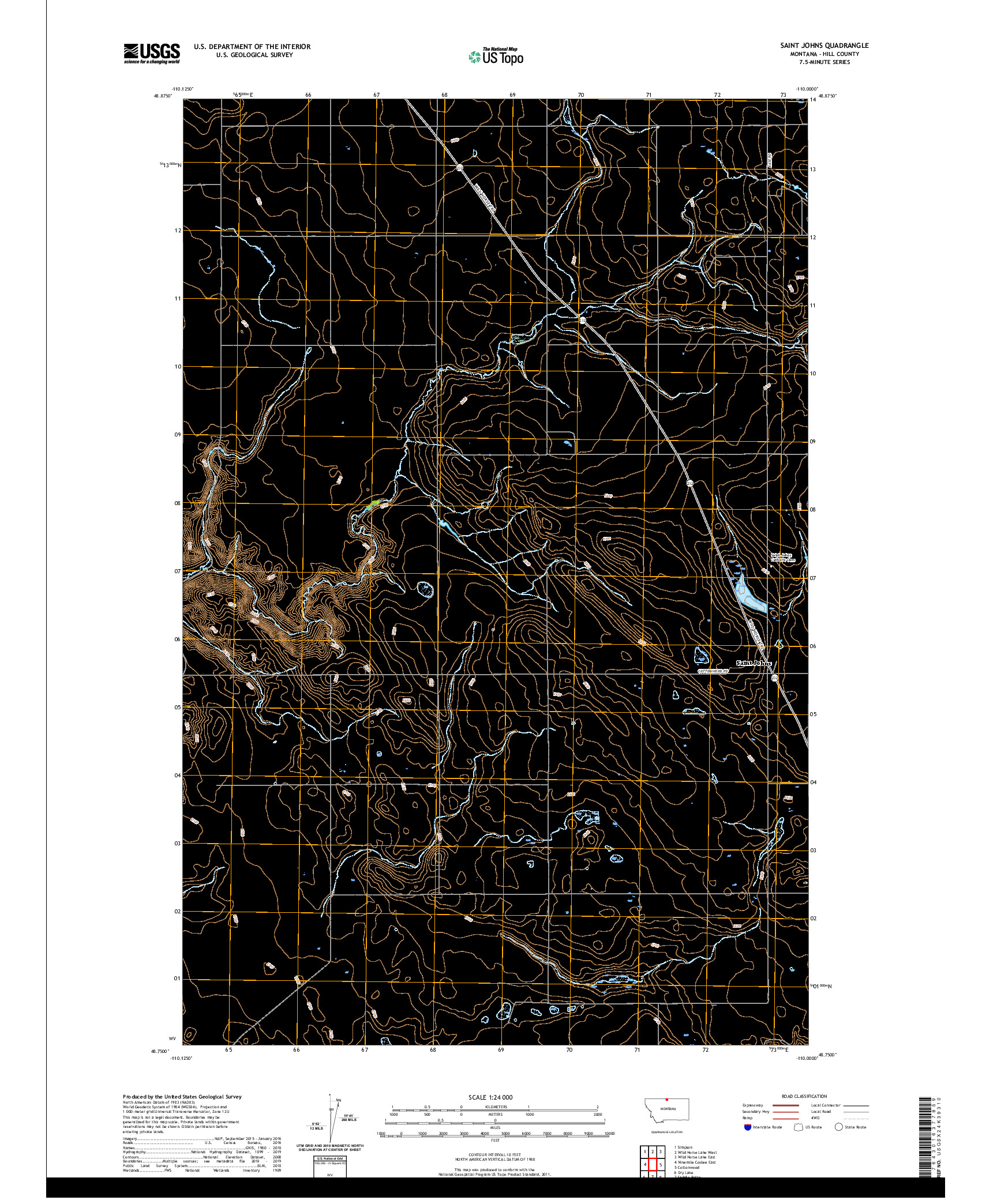 USGS US TOPO 7.5-MINUTE MAP FOR SAINT JOHNS, MT 2020