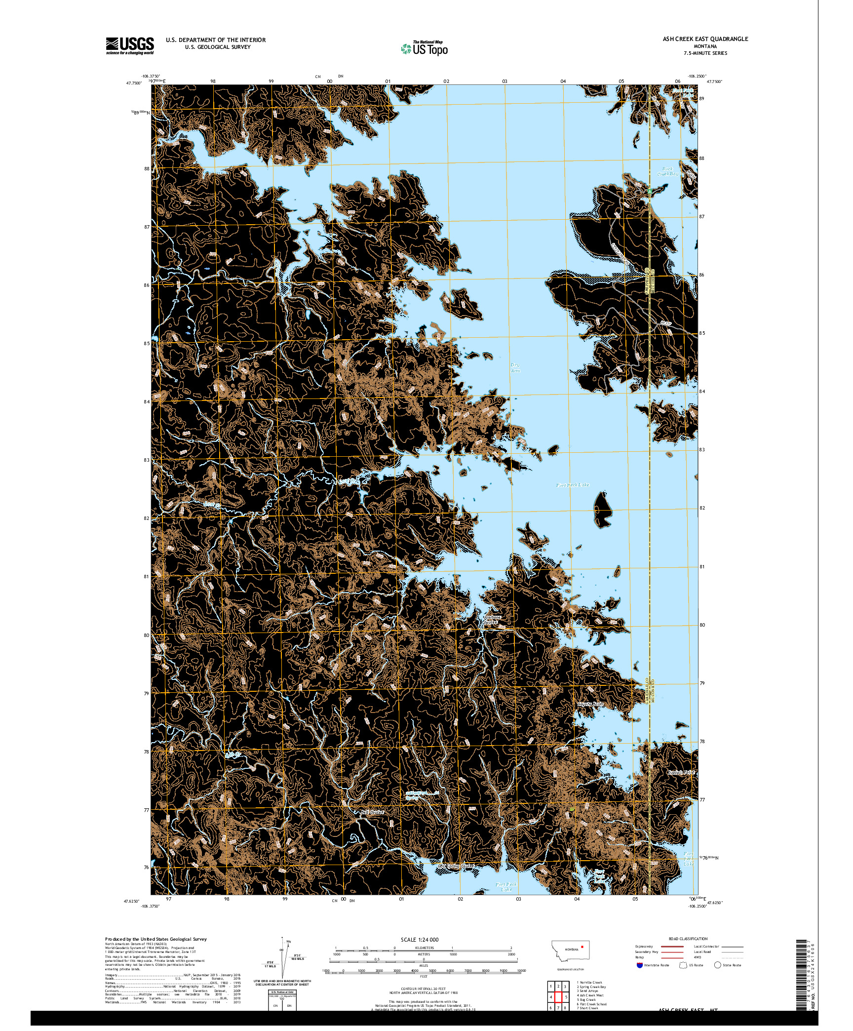 USGS US TOPO 7.5-MINUTE MAP FOR ASH CREEK EAST, MT 2020