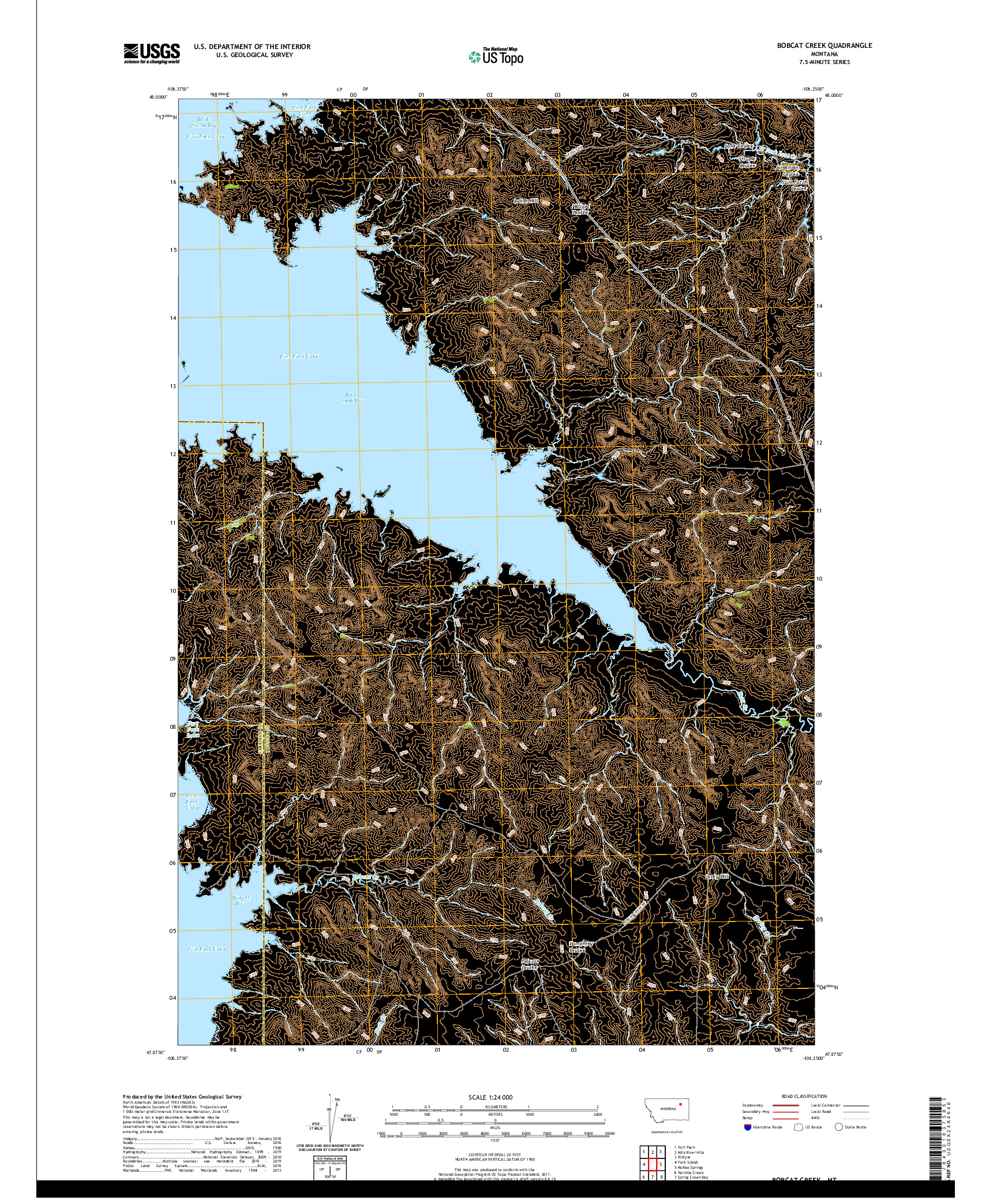 USGS US TOPO 7.5-MINUTE MAP FOR BOBCAT CREEK, MT 2020