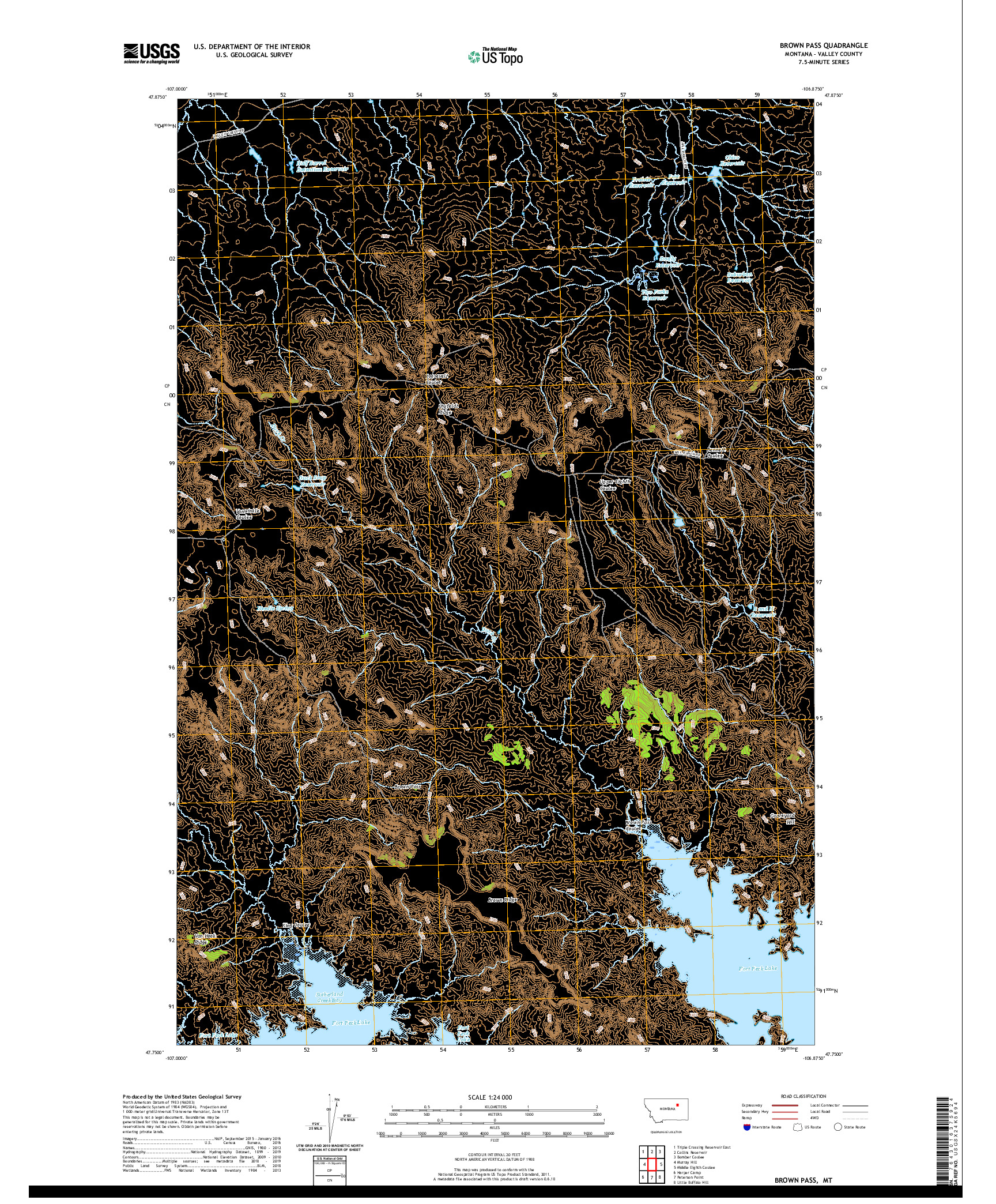 USGS US TOPO 7.5-MINUTE MAP FOR BROWN PASS, MT 2020