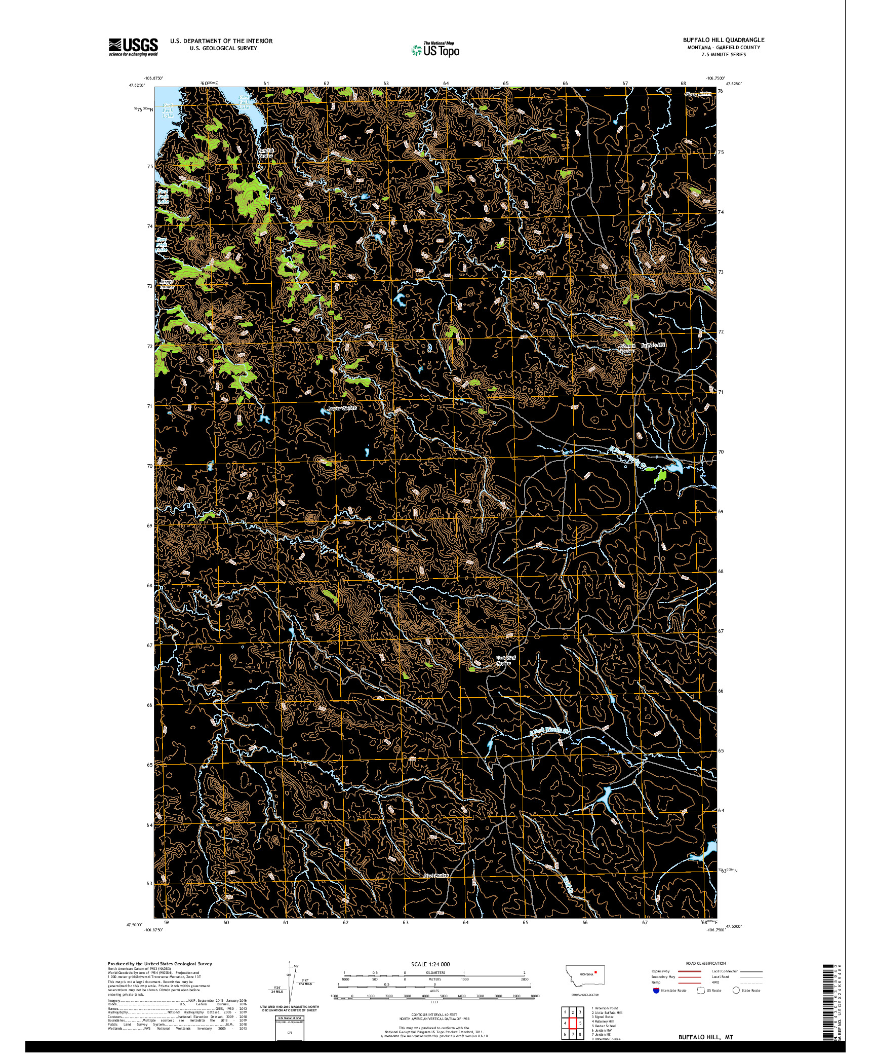 USGS US TOPO 7.5-MINUTE MAP FOR BUFFALO HILL, MT 2020