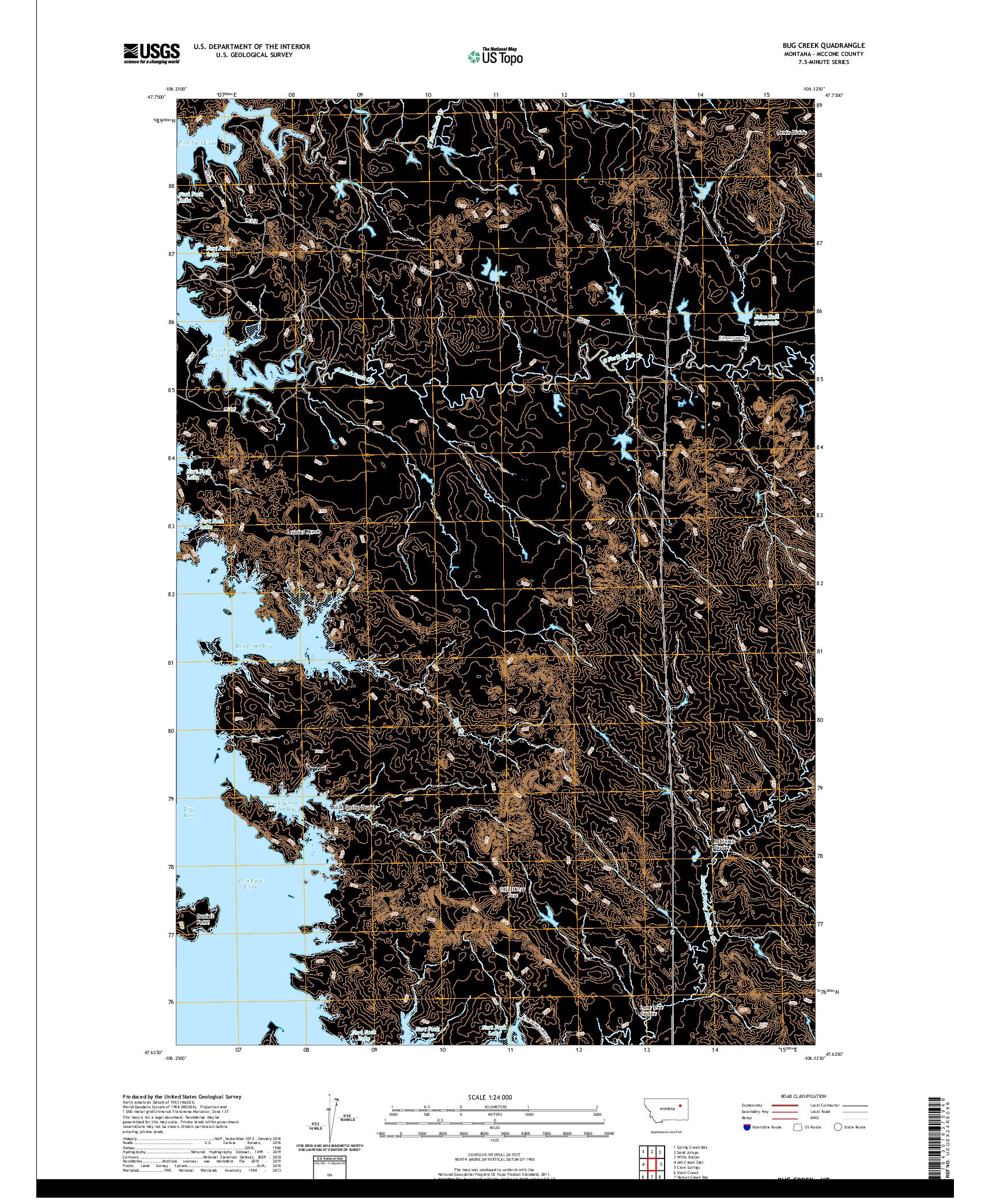 USGS US TOPO 7.5-MINUTE MAP FOR BUG CREEK, MT 2020