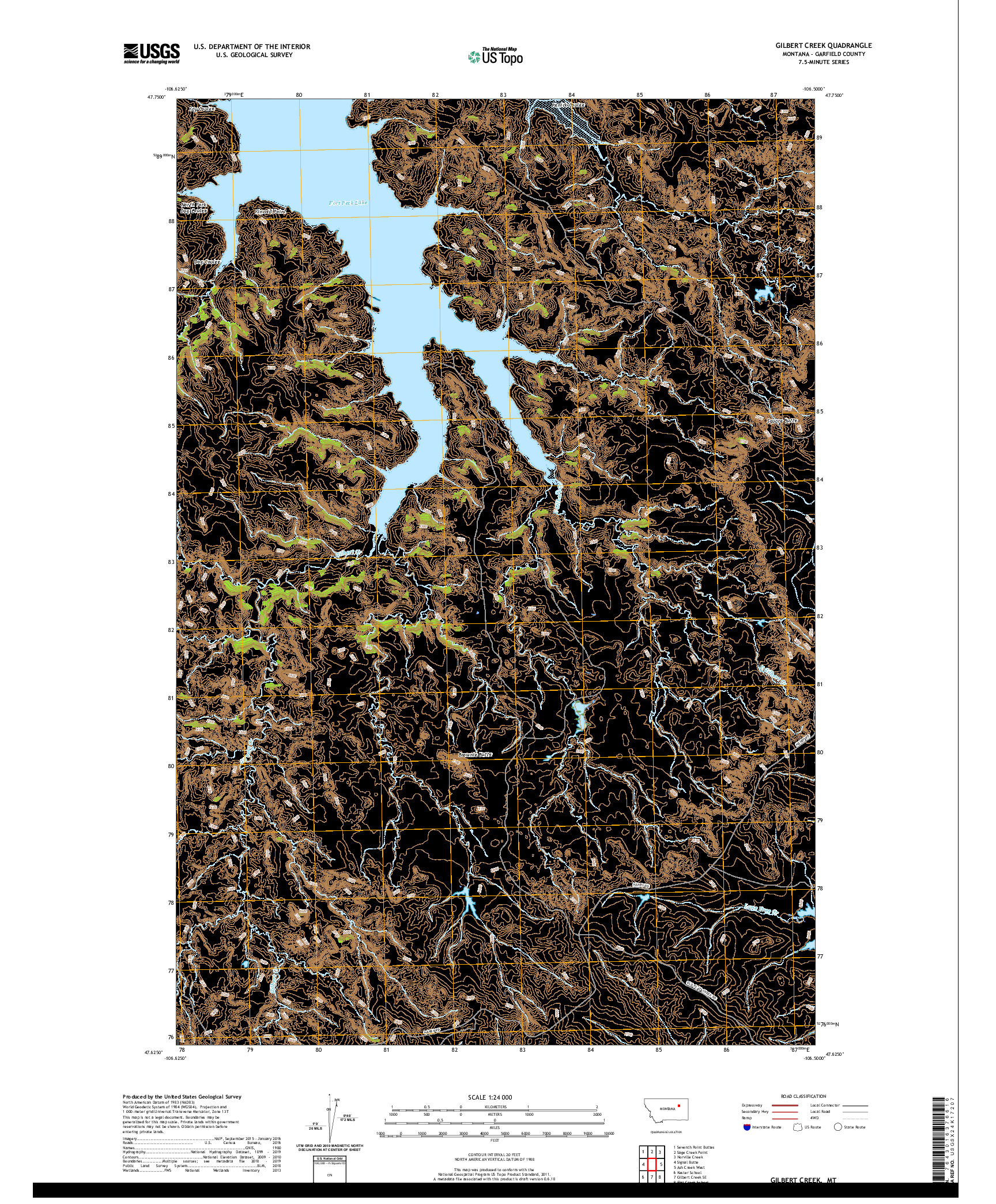 USGS US TOPO 7.5-MINUTE MAP FOR GILBERT CREEK, MT 2020
