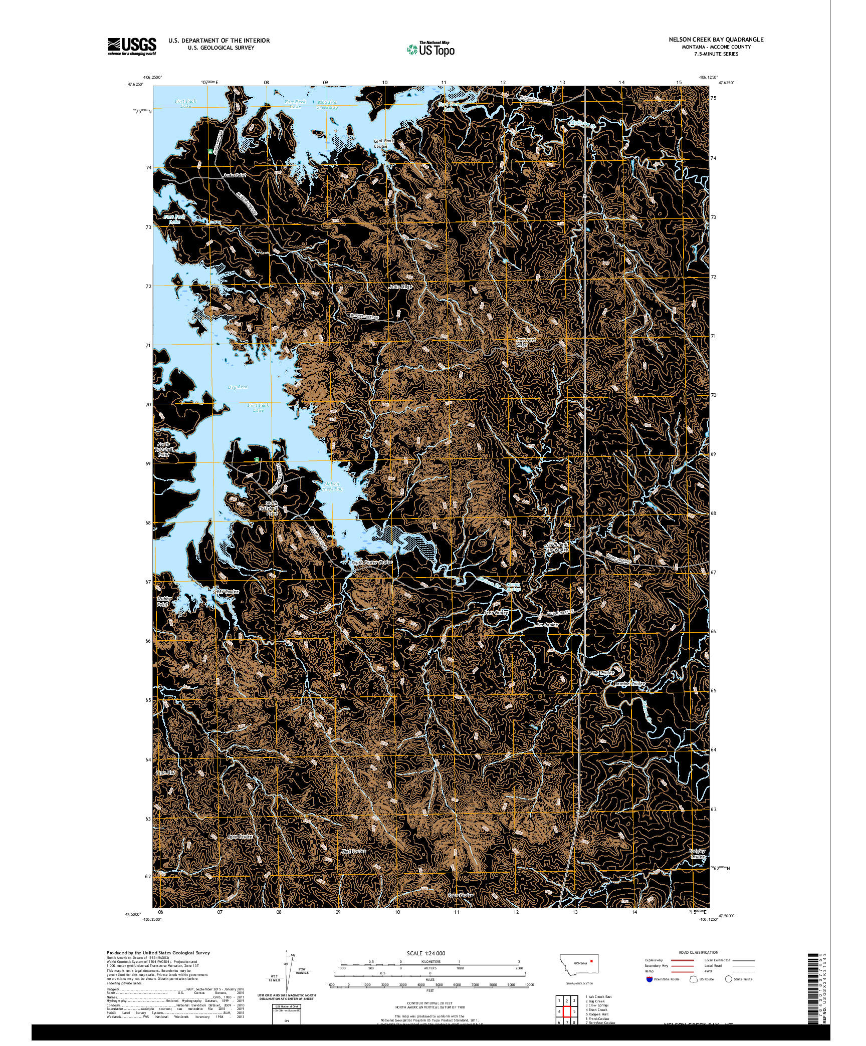 USGS US TOPO 7.5-MINUTE MAP FOR NELSON CREEK BAY, MT 2020