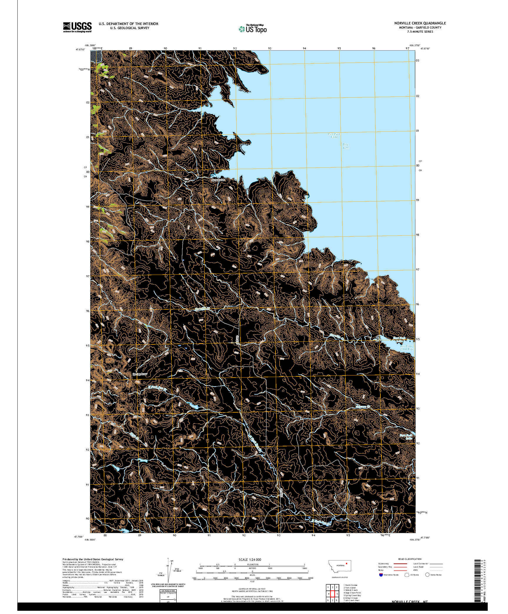 USGS US TOPO 7.5-MINUTE MAP FOR NORVILLE CREEK, MT 2020