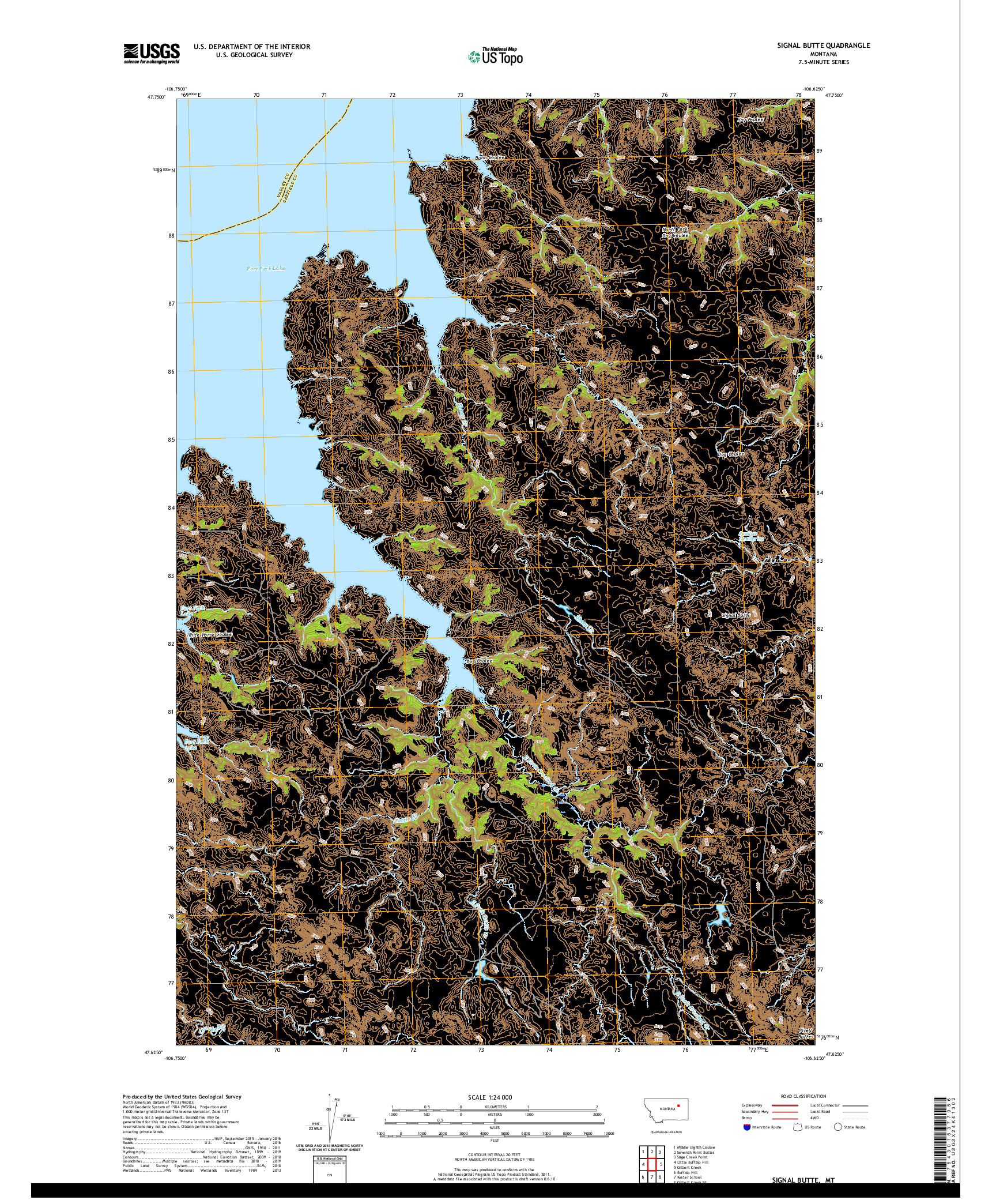 USGS US TOPO 7.5-MINUTE MAP FOR SIGNAL BUTTE, MT 2020