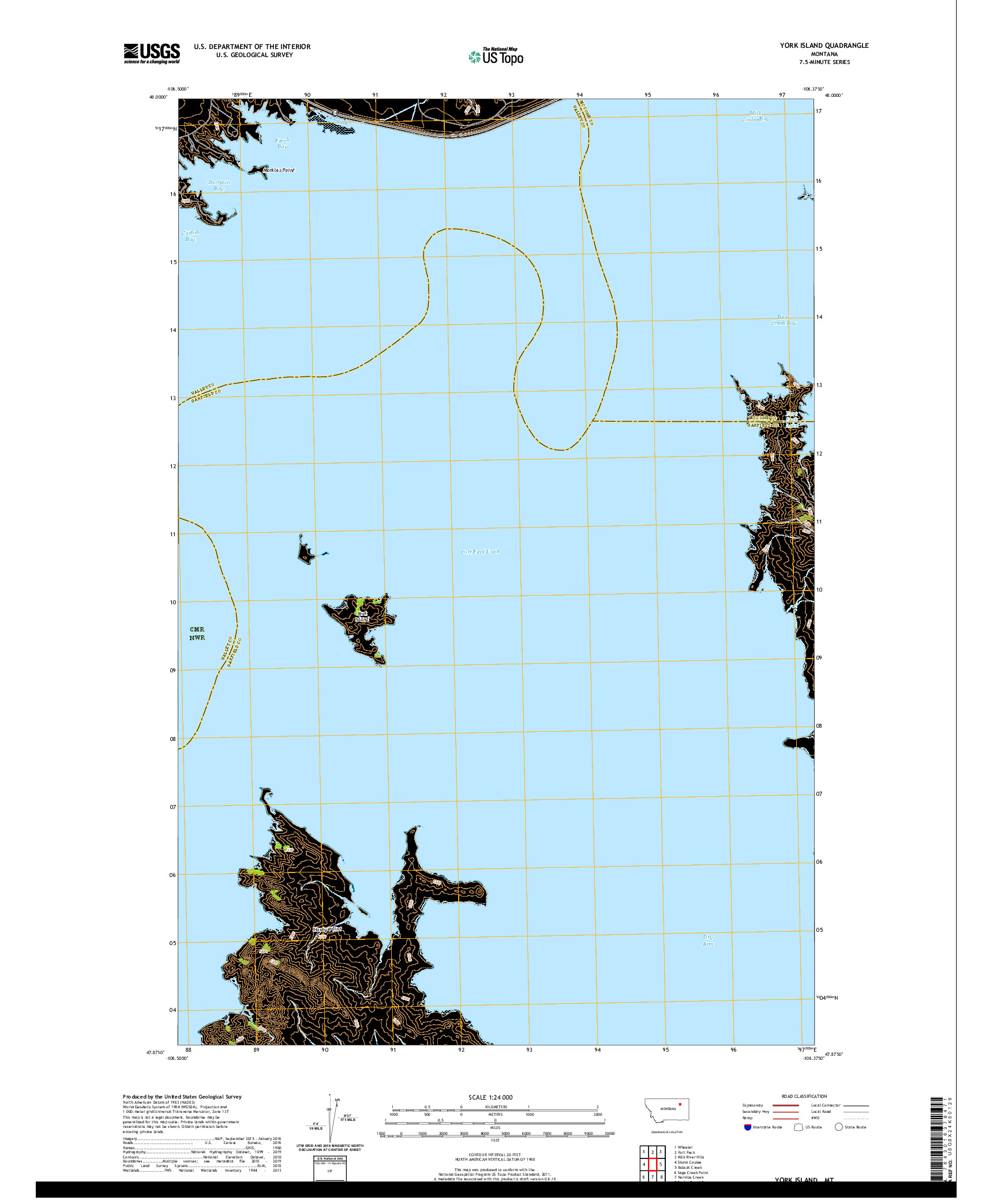 USGS US TOPO 7.5-MINUTE MAP FOR YORK ISLAND, MT 2020