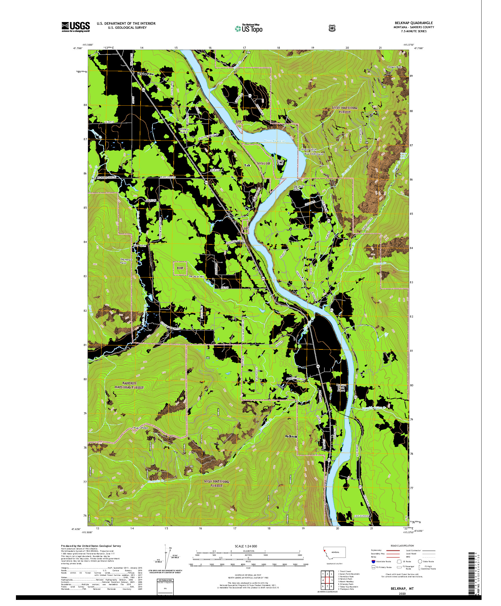 USGS US TOPO 7.5-MINUTE MAP FOR BELKNAP, MT 2020