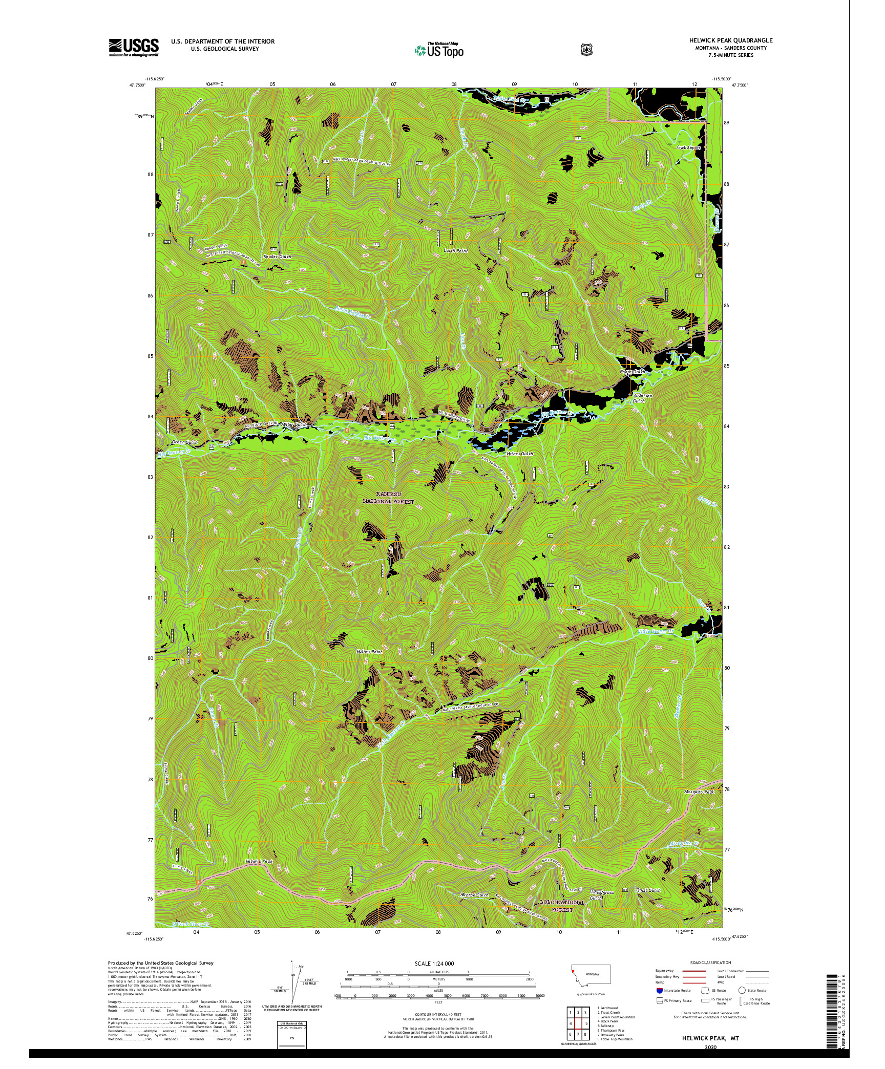 USGS US TOPO 7.5-MINUTE MAP FOR HELWICK PEAK, MT 2020