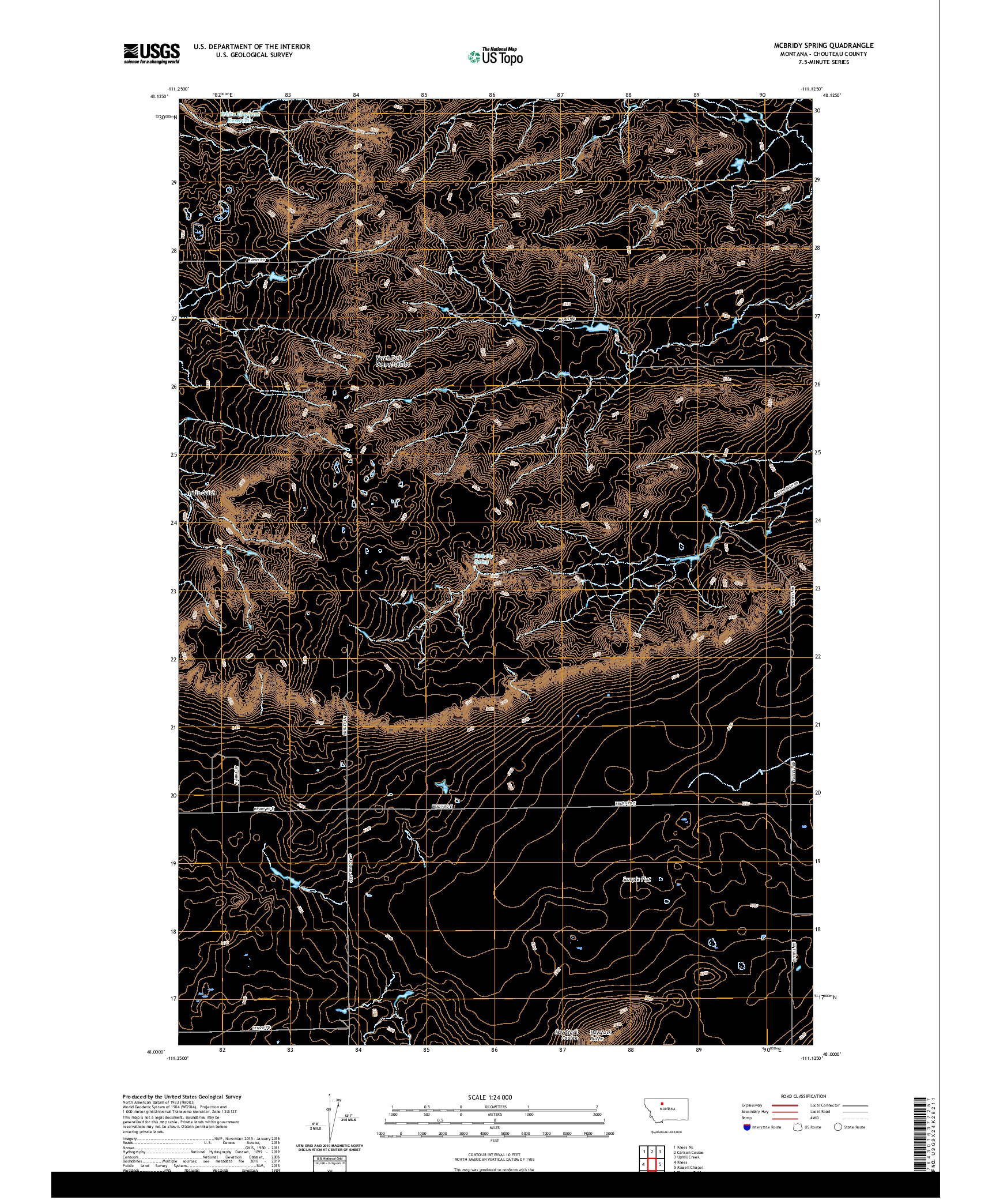 USGS US TOPO 7.5-MINUTE MAP FOR MCBRIDY SPRING, MT 2020