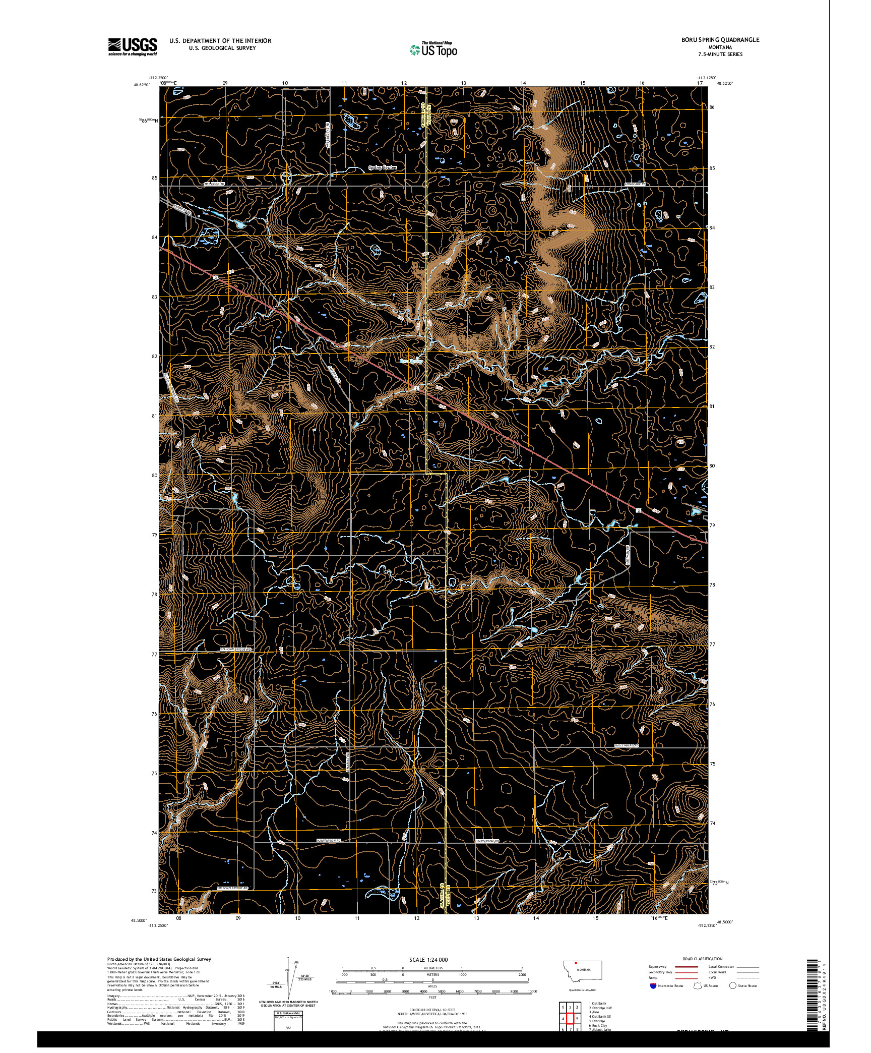 USGS US TOPO 7.5-MINUTE MAP FOR BORU SPRING, MT 2020