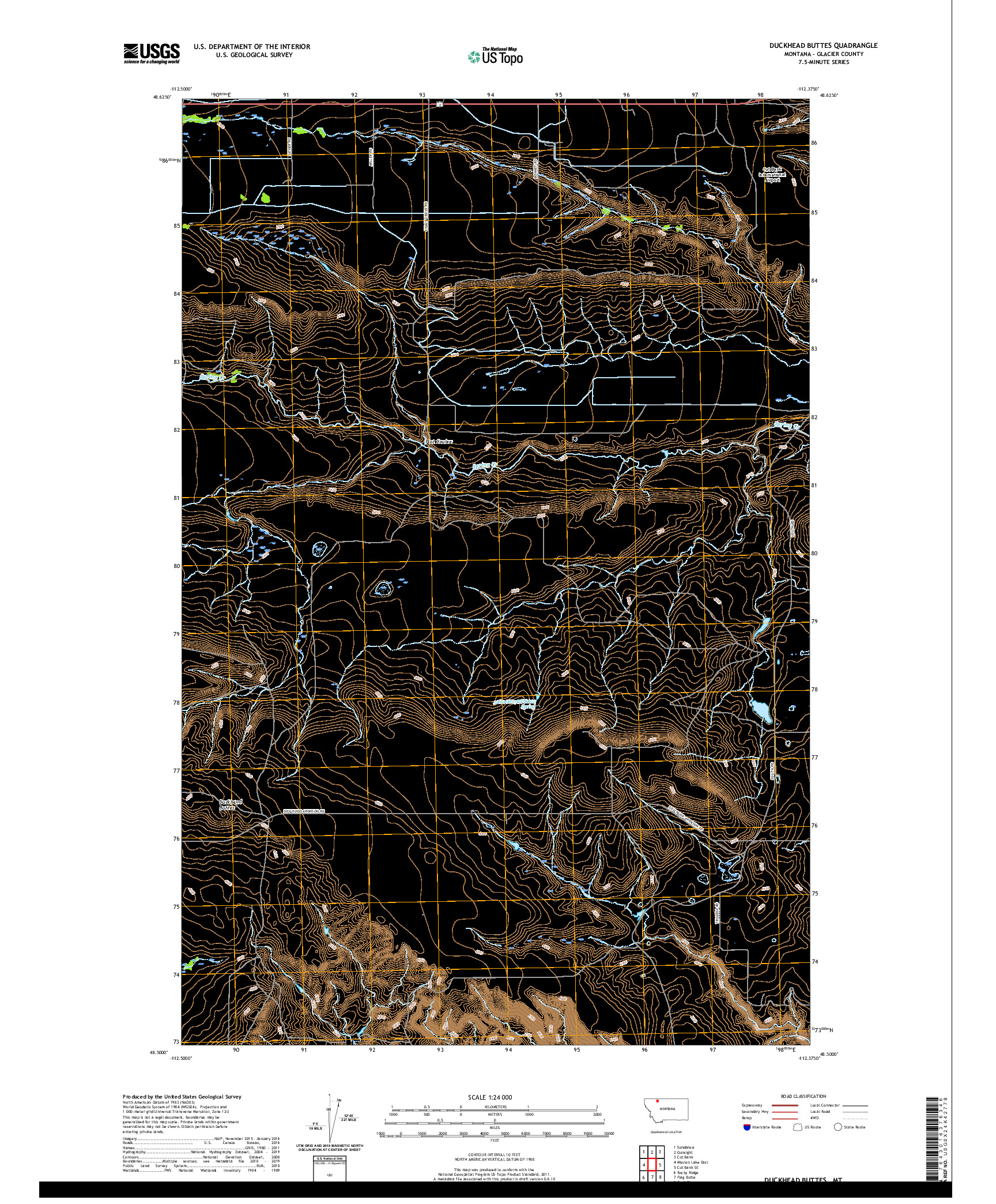 USGS US TOPO 7.5-MINUTE MAP FOR DUCKHEAD BUTTES, MT 2020