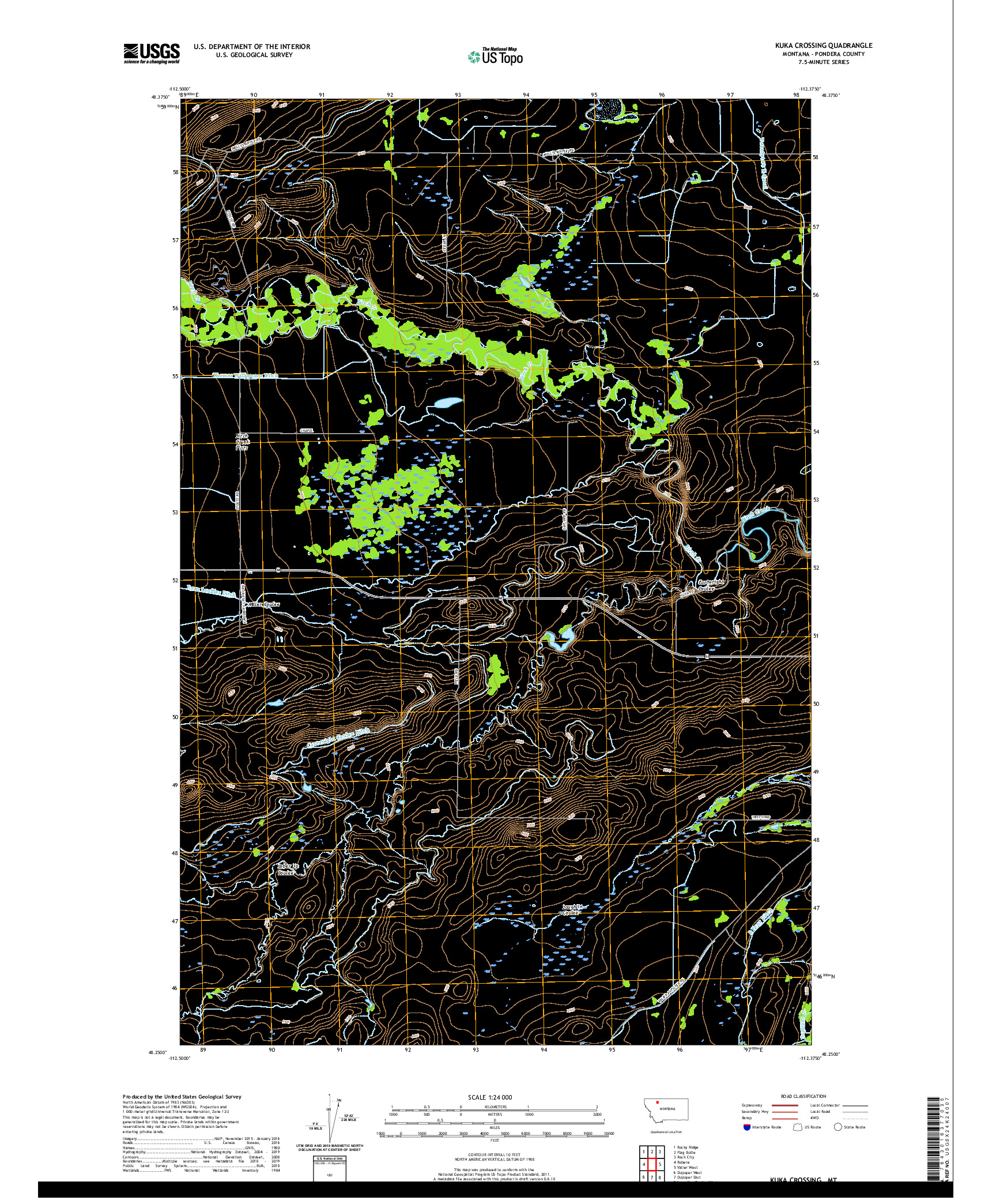 USGS US TOPO 7.5-MINUTE MAP FOR KUKA CROSSING, MT 2020