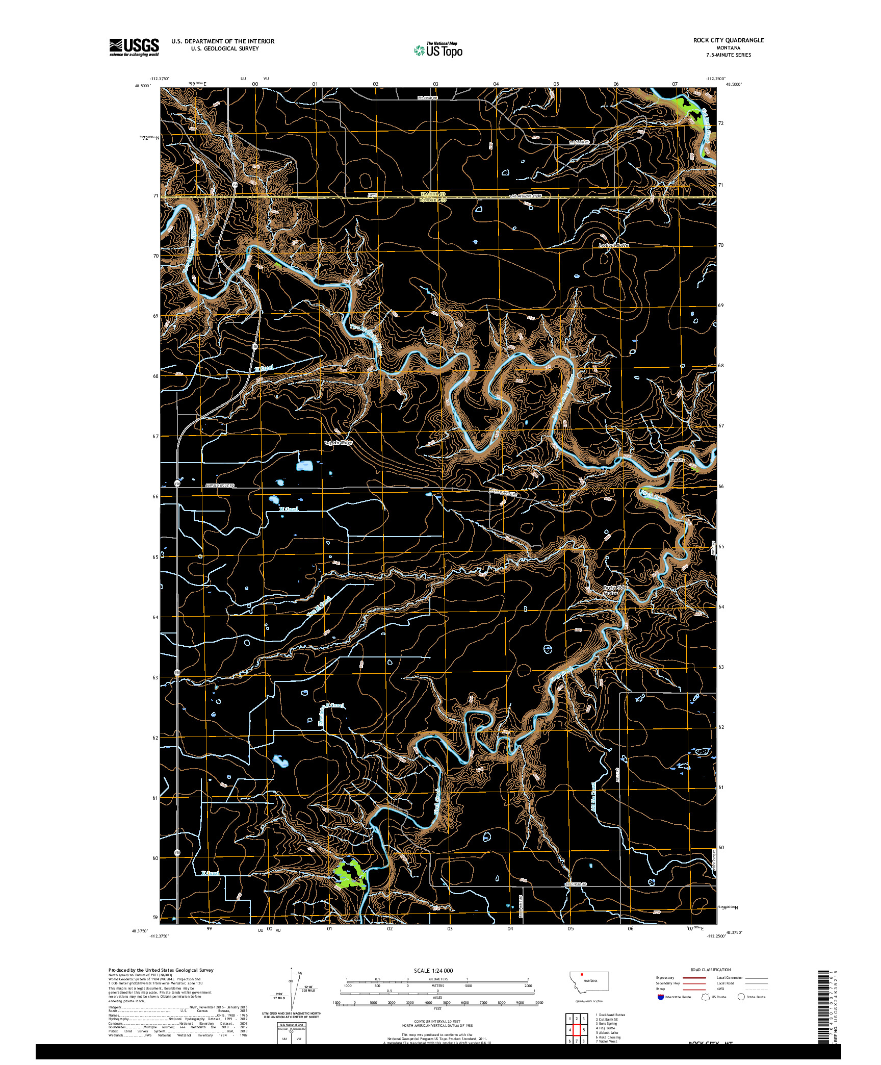 USGS US TOPO 7.5-MINUTE MAP FOR ROCK CITY, MT 2020