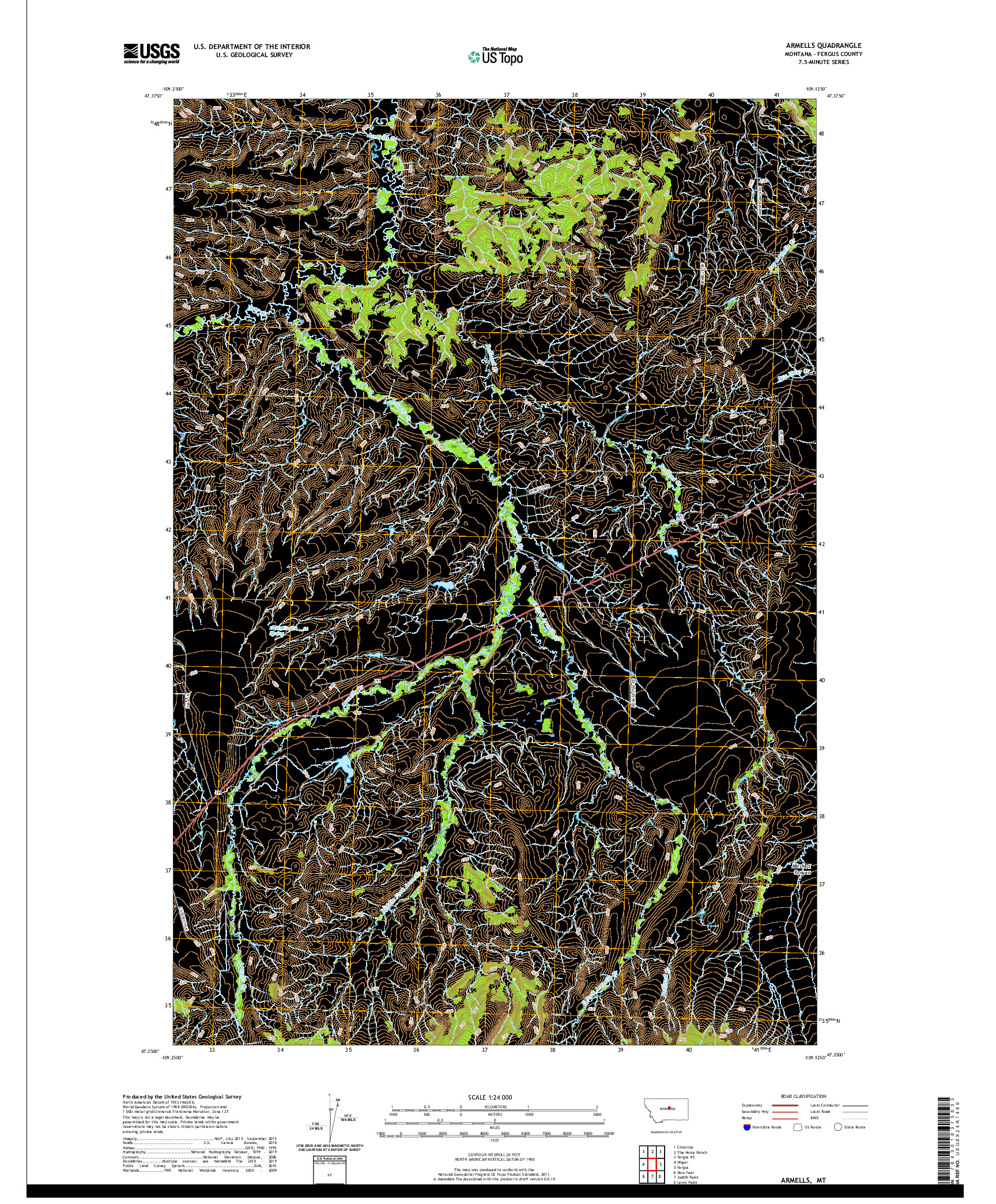 USGS US TOPO 7.5-MINUTE MAP FOR ARMELLS, MT 2020