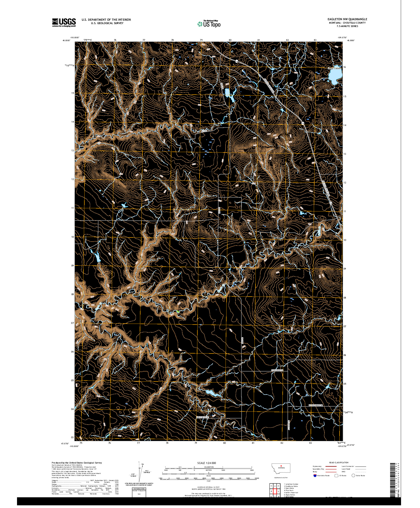 USGS US TOPO 7.5-MINUTE MAP FOR EAGLETON NW, MT 2020