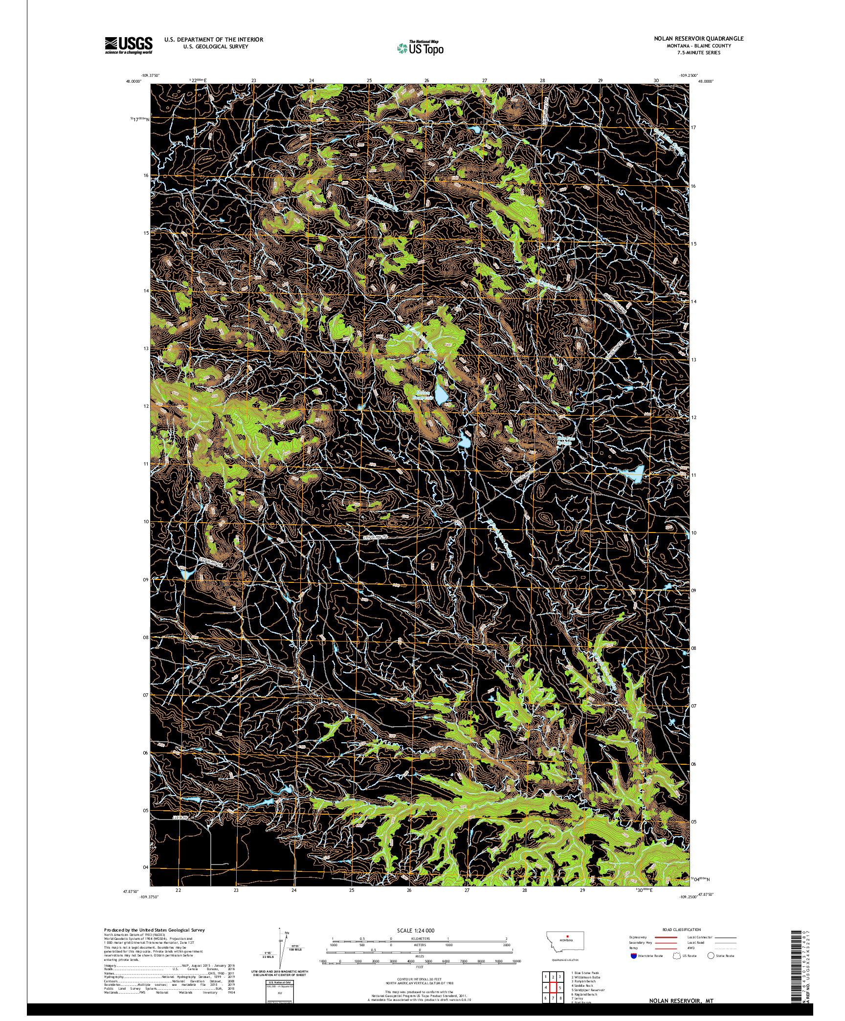 USGS US TOPO 7.5-MINUTE MAP FOR NOLAN RESERVOIR, MT 2020