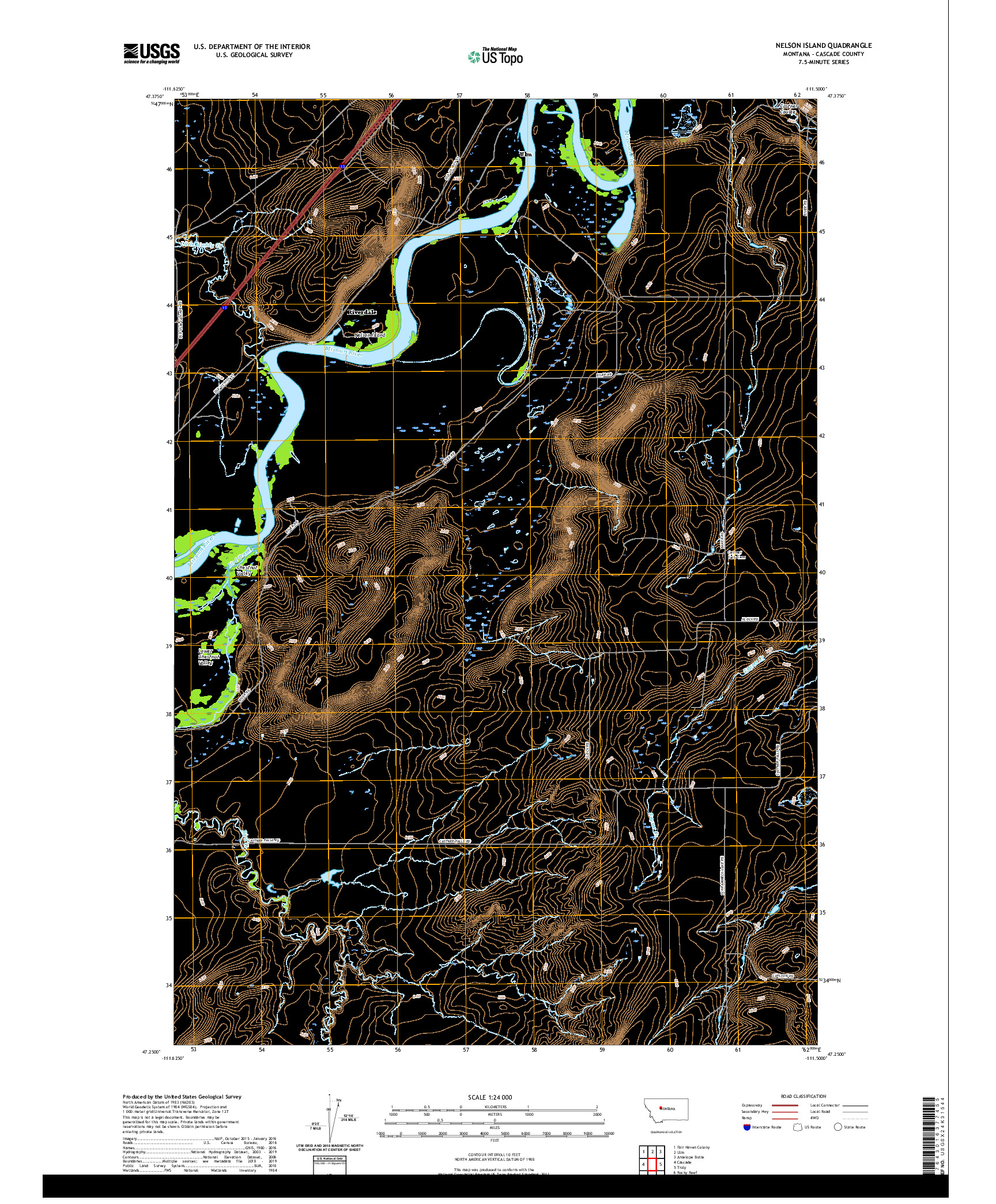 USGS US TOPO 7.5-MINUTE MAP FOR NELSON ISLAND, MT 2020