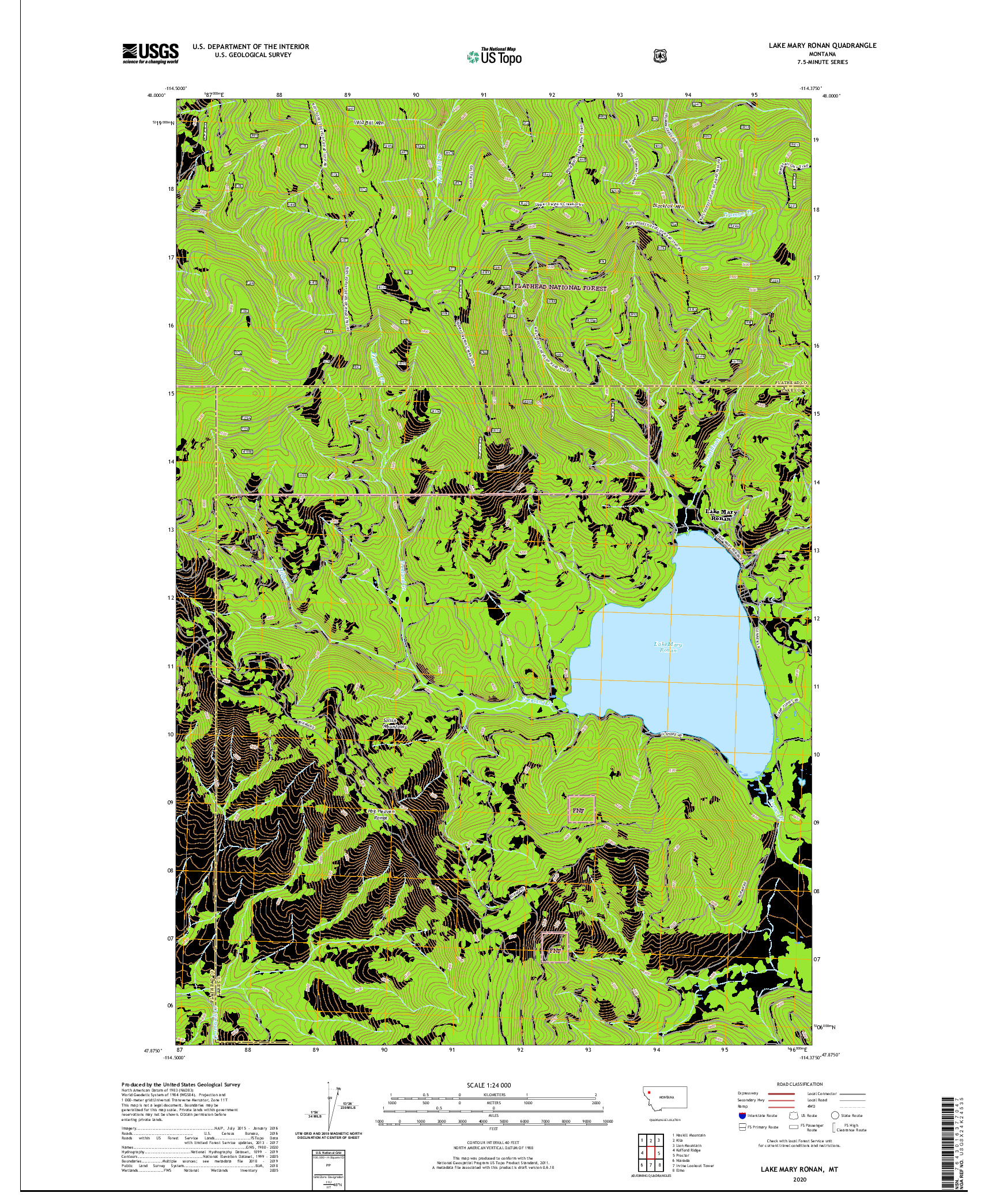 USGS US TOPO 7.5-MINUTE MAP FOR LAKE MARY RONAN, MT 2020