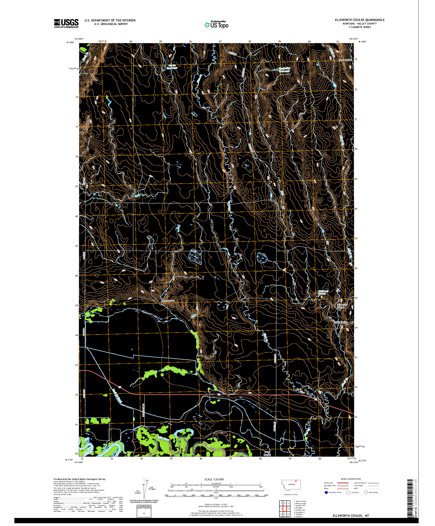 USGS US TOPO 7.5-MINUTE MAP FOR ELLSWORTH COULEE, MT 2020