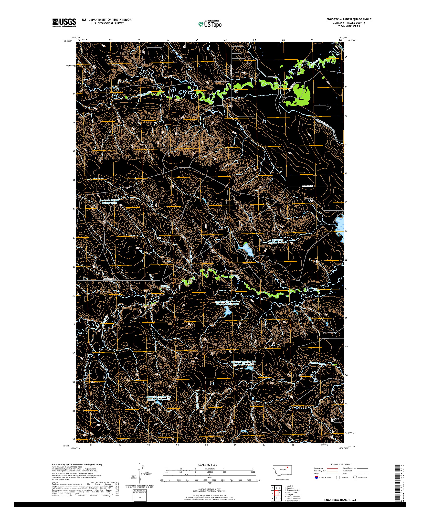 USGS US TOPO 7.5-MINUTE MAP FOR ENGSTROM RANCH, MT 2020