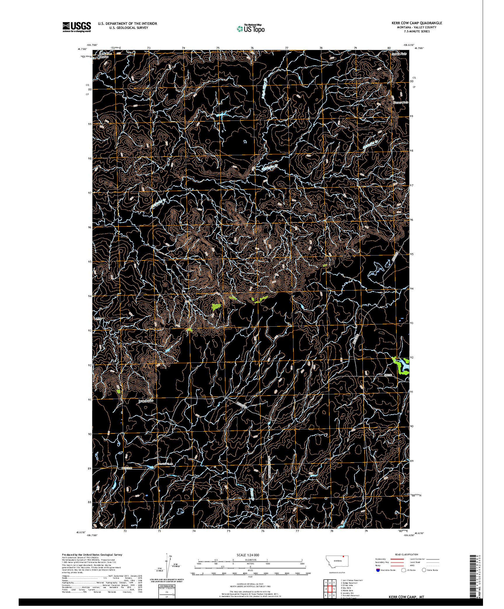 USGS US TOPO 7.5-MINUTE MAP FOR KERR COW CAMP, MT 2020